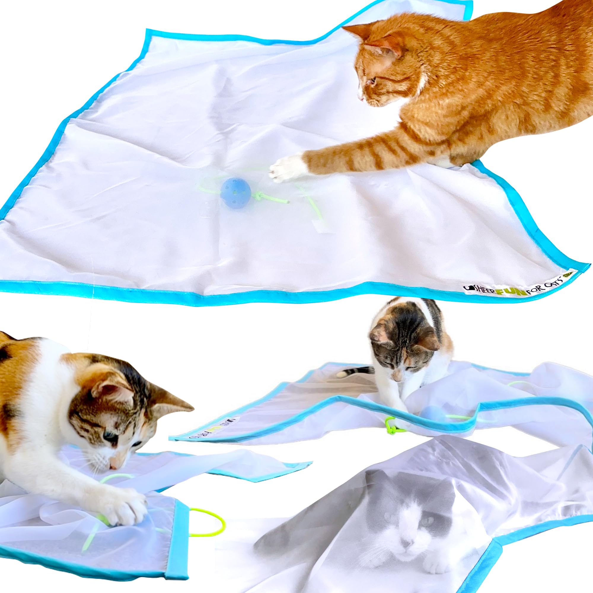 Sheer Fun, Cat Toy, Renews Old Toys, Engages Hunting Instincts, Made in USA, Ball, Versatile, Quiet, Crinkle Edges, Cats, Kitten