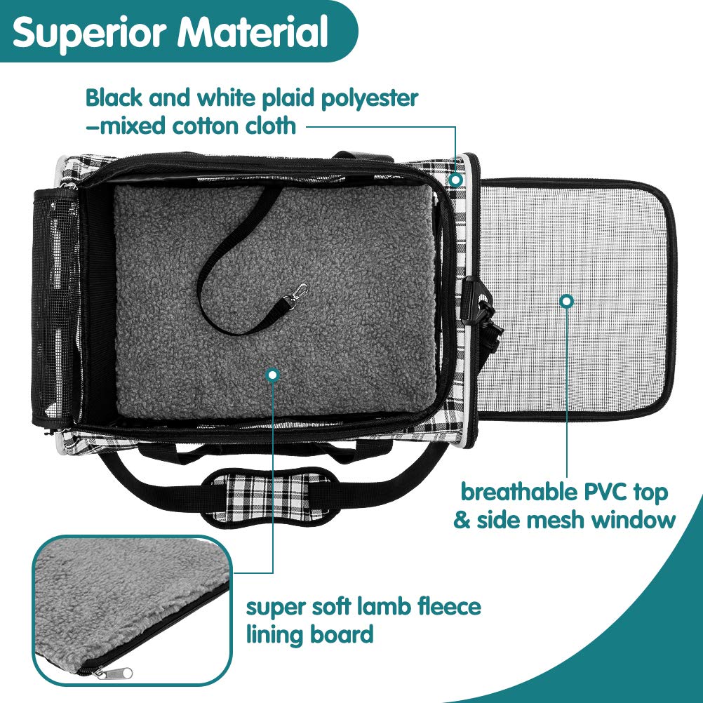 Expawlorer Large Cat Carrier For 2 Cats, Soft-Sided Pet Carrier For Cat,Top Load Cat Carriers For Medium Cats Under 25,Airline A
