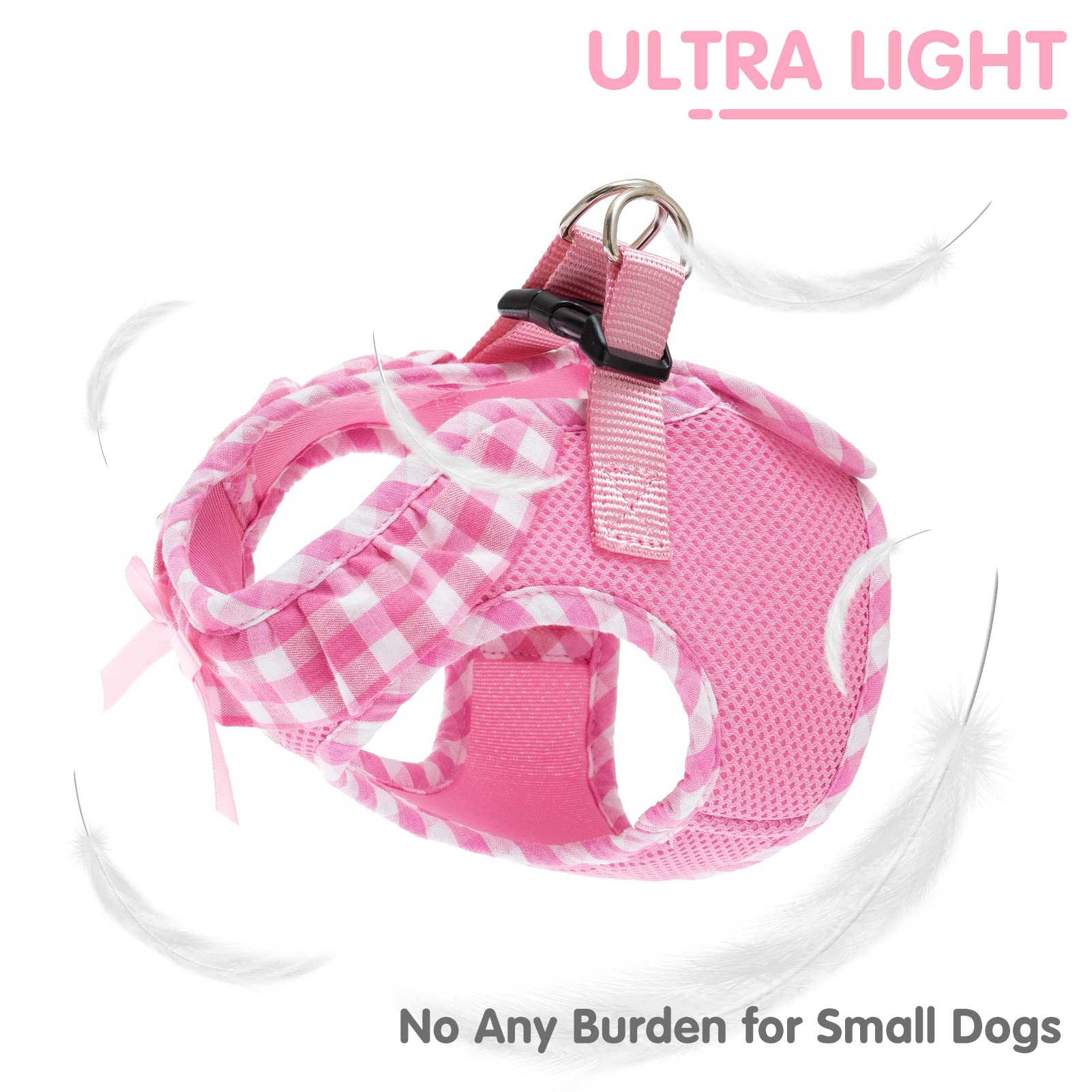 Pupteck Small Dog Harness No Pull Step-In Puppy Cat Harness Soft Mesh For Girls, Purple S