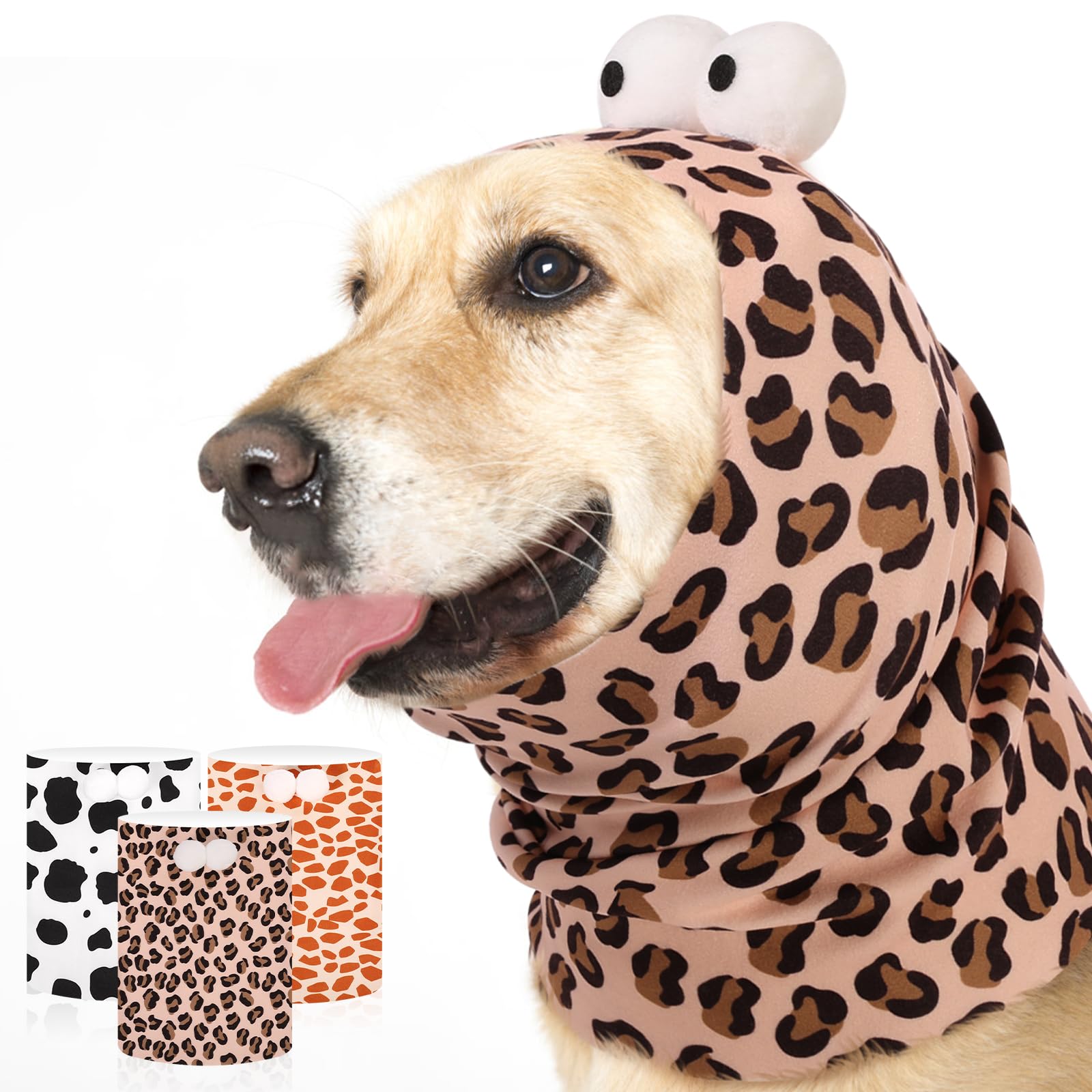 Sawmong Dog Calming Hoodie With Ear Covers For Noise, Fireworks & Anxiety Relief, No Shake Ear Wraps, Dog Ear Muffs & Protector,
