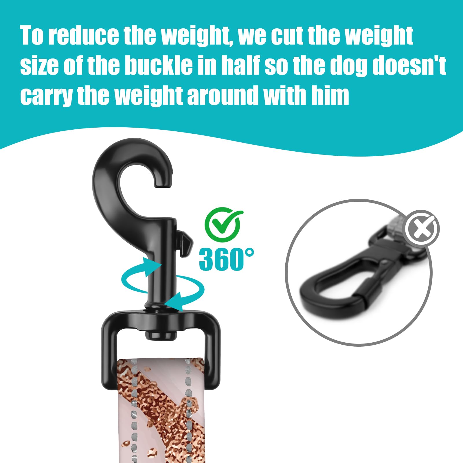Golden Marble Nylon Short Dog Leash For Training Control - Reflective, Padded Handle - Medium & Large Dogs