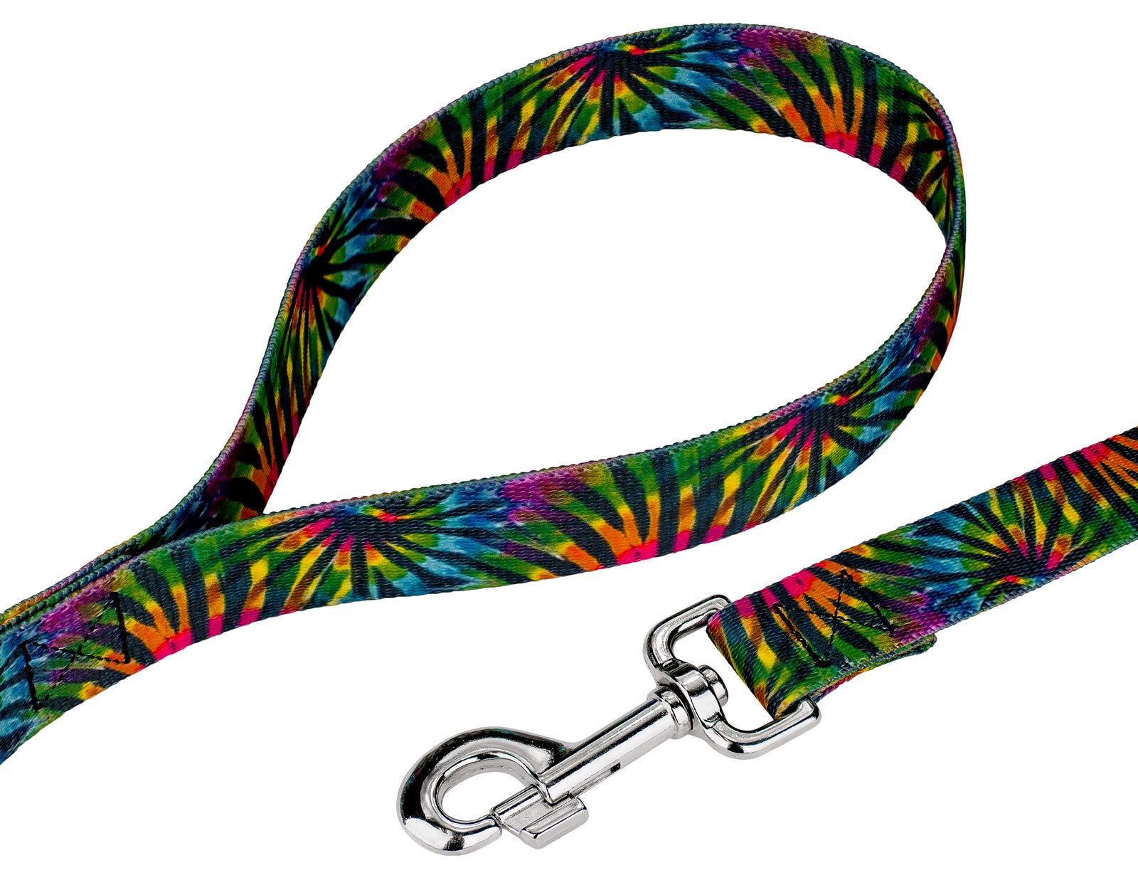 Country Brook Petz - Tie Dye Stripes Premium Dog Collar And Leash Set - Groovy Collection With 5 Far Out Designs (1 Inch, Extra