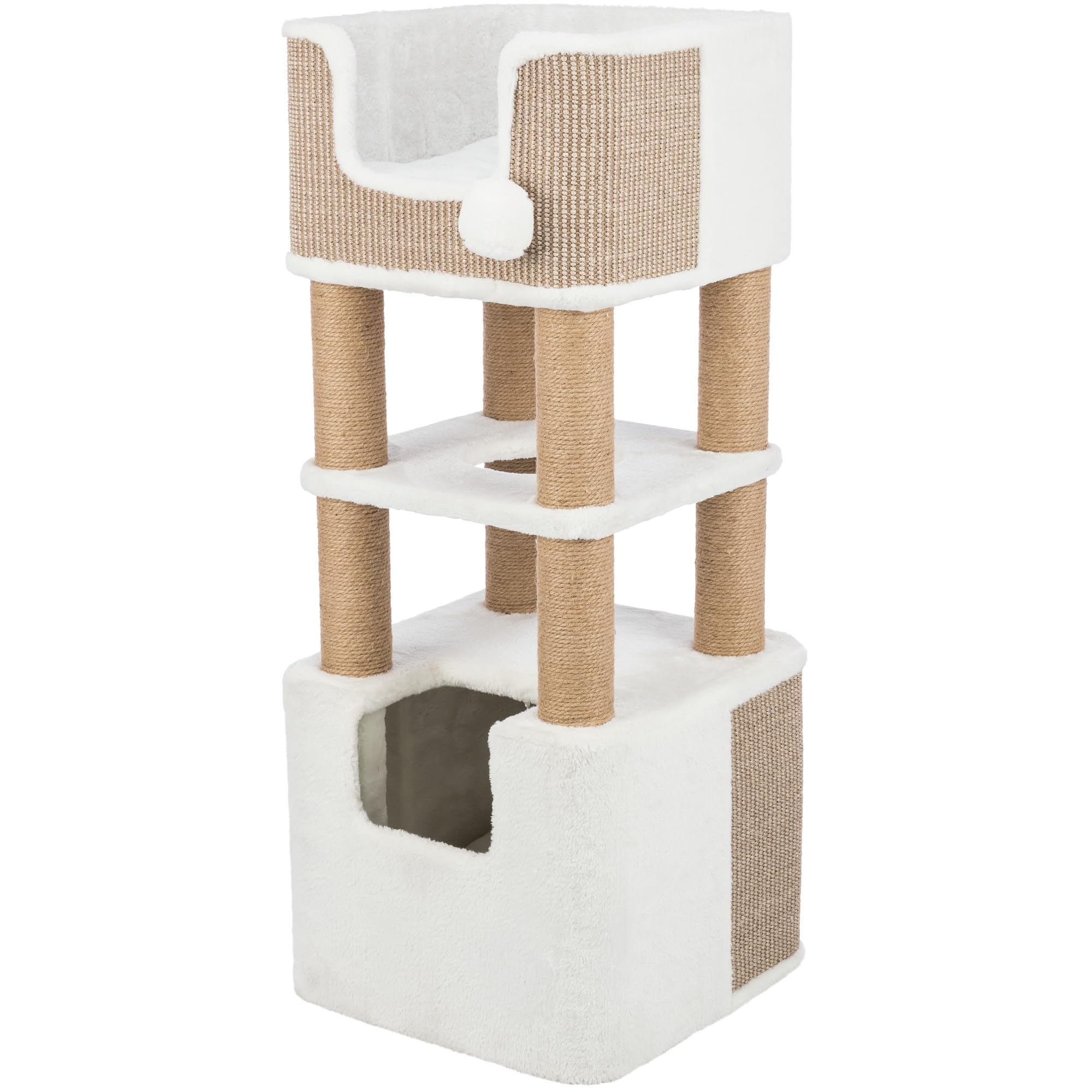 Trixie Lucano 39.8-In Cat Tower, Sisal Scratching Posts, Cat Tree With Plush Condo, Cushions, Dangling Cat Toys, Brown