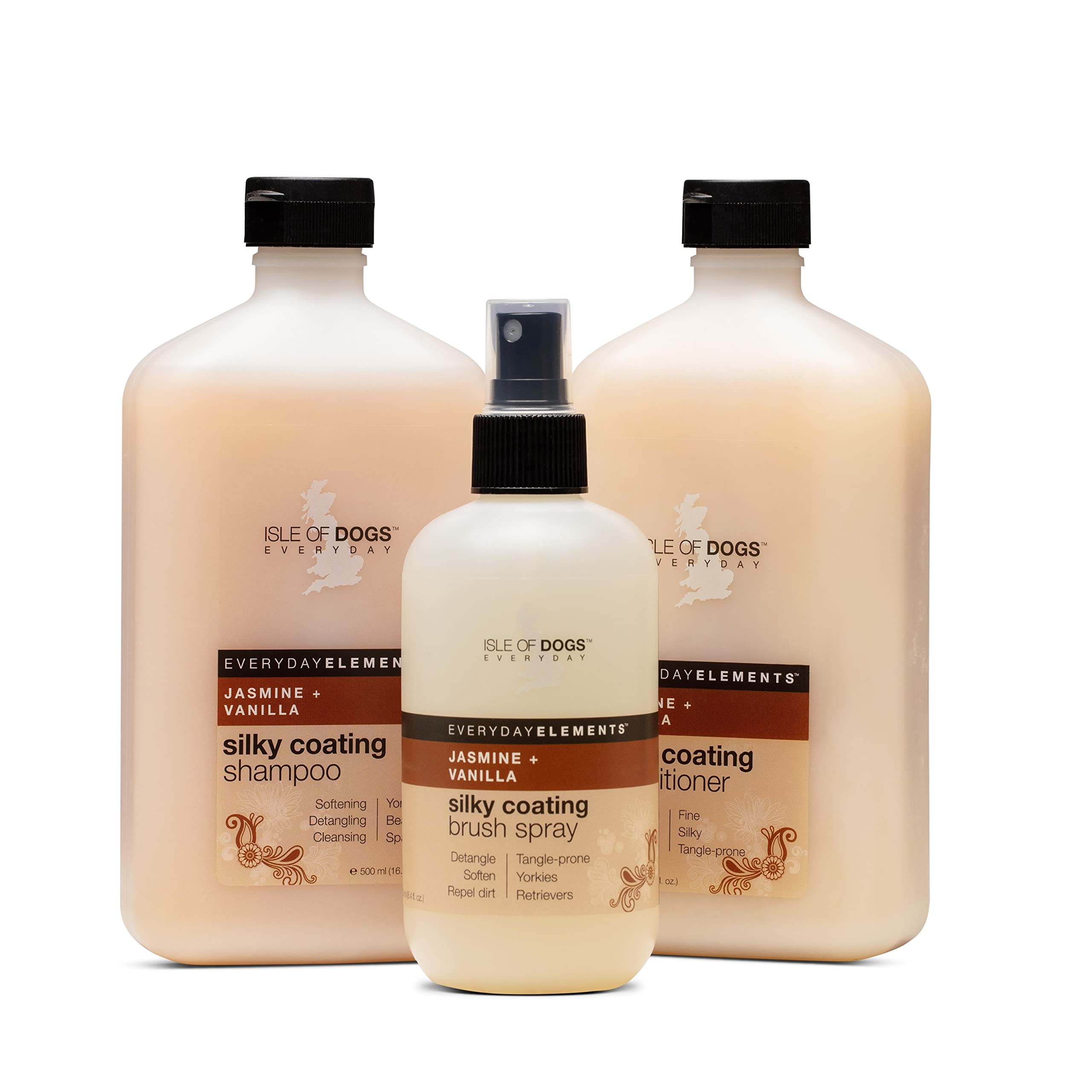 Isle of Dogs - Everyday Elements Silky Coating Conditioner For Dogs - Jasmine + Vanilla - Moisturizing Pet Conditioner With Aloe