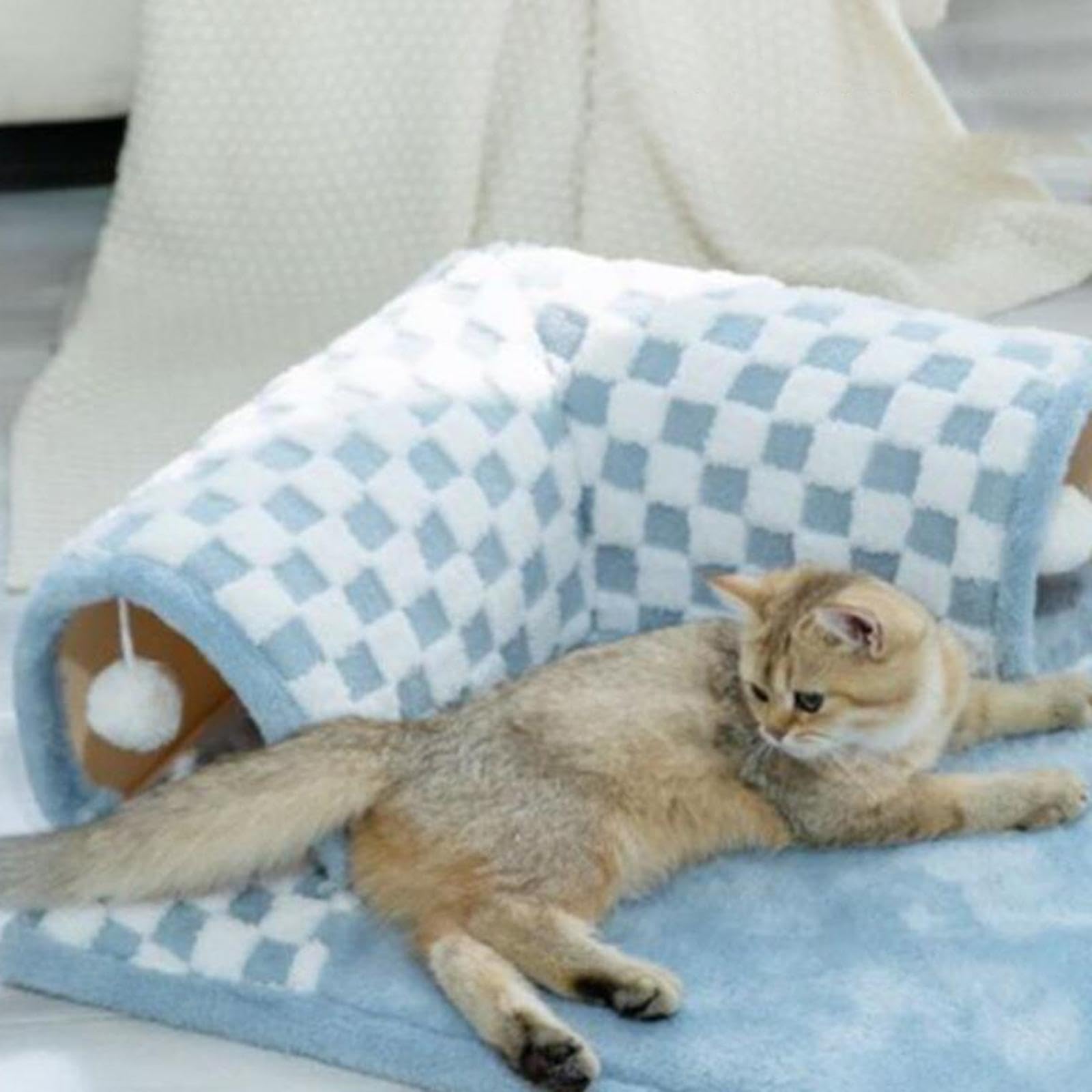 The Style Sutracat Tunnel Bed Playground Cat Activity Center For Kitten Bunny Small Animals L Blue|Pet Supplies | Cat Supplies |