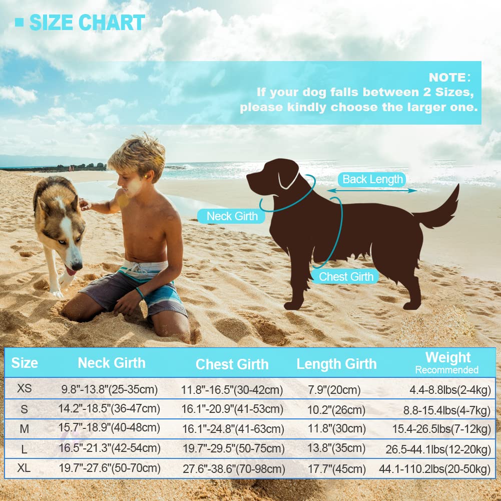 Emust Dog Life Jacket Shark, Dog Life Vests For Small, Middle, Large Dogs With Rescue Handle Pet Flotation Vest Safety Lifesaver