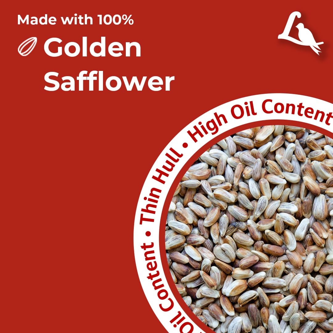 Lyric Golden Safflower Seed - Attracts Cardinals, Chickadees, Woodpeckers & More - 12 lb Bag