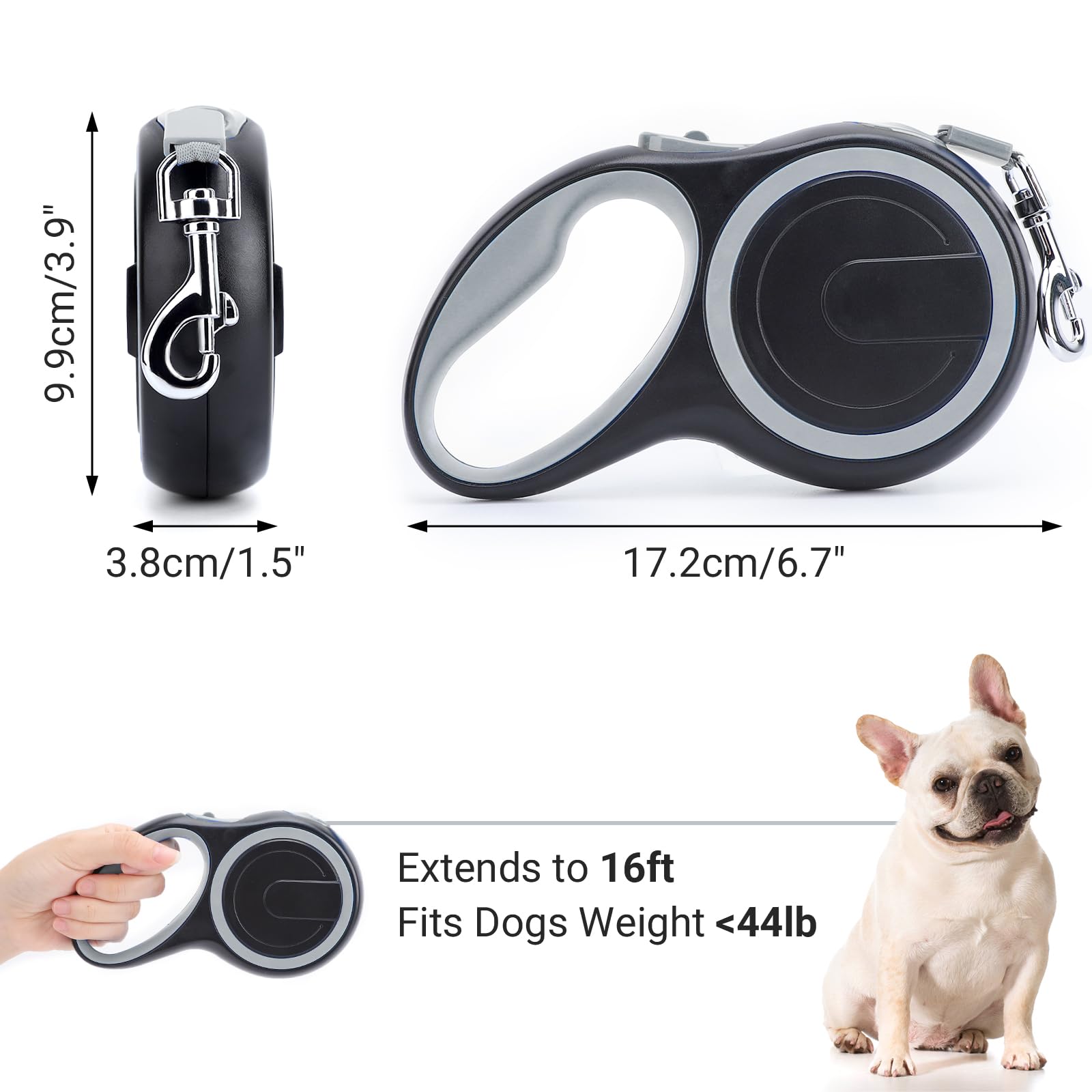 Segarty Retractable Dog Leash, 16Ft Heavy Duty Walking Dog Leash For Medium Small Dogs Up To 44Lb, Anti-Slip Handle 360Tangle-Fr