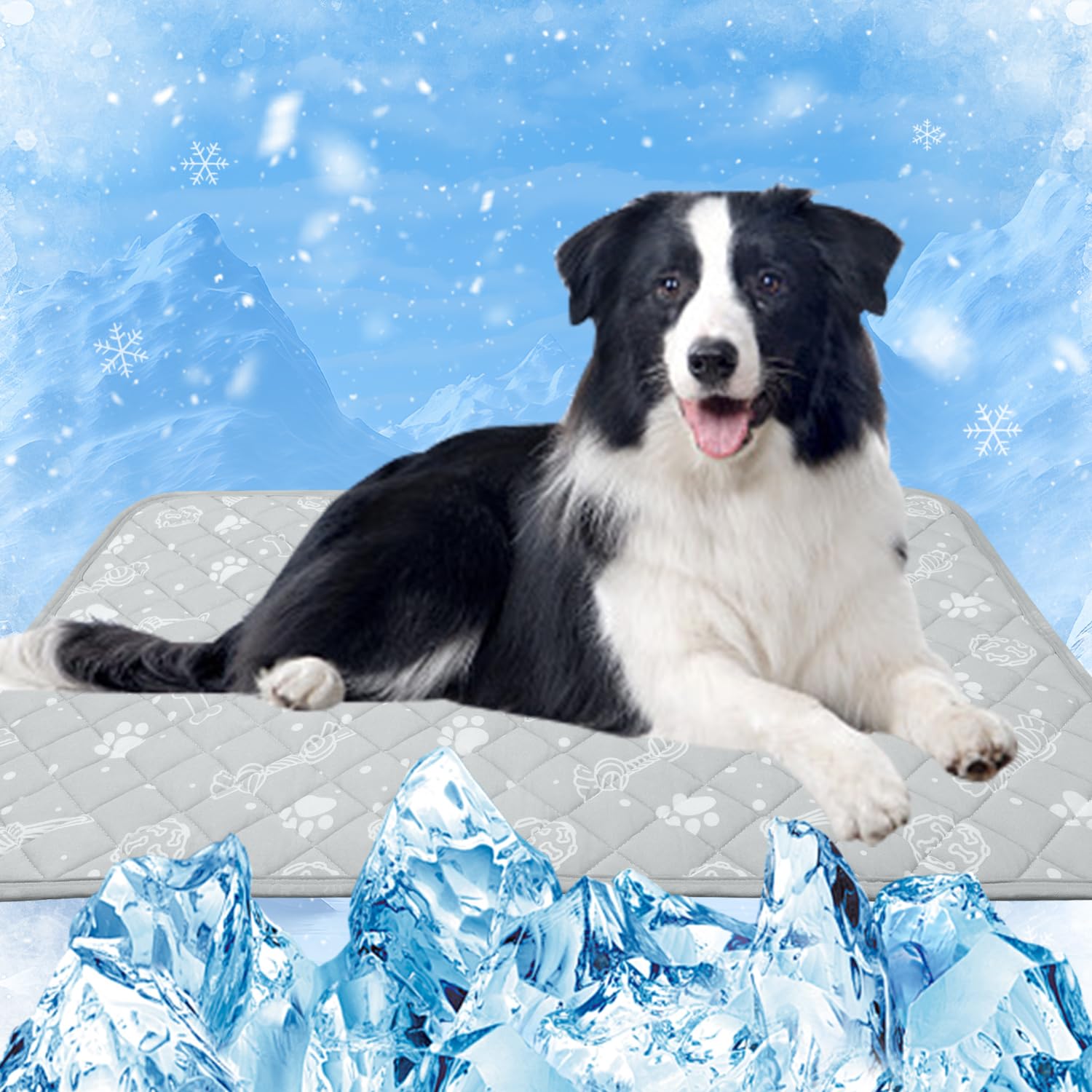 Mh Mylune Home Self Cooling Mat For Large Dog, 44   X32    Arc-Chill Cooling Fiber & Endothermic Color Changing Pet Cooling Pad,