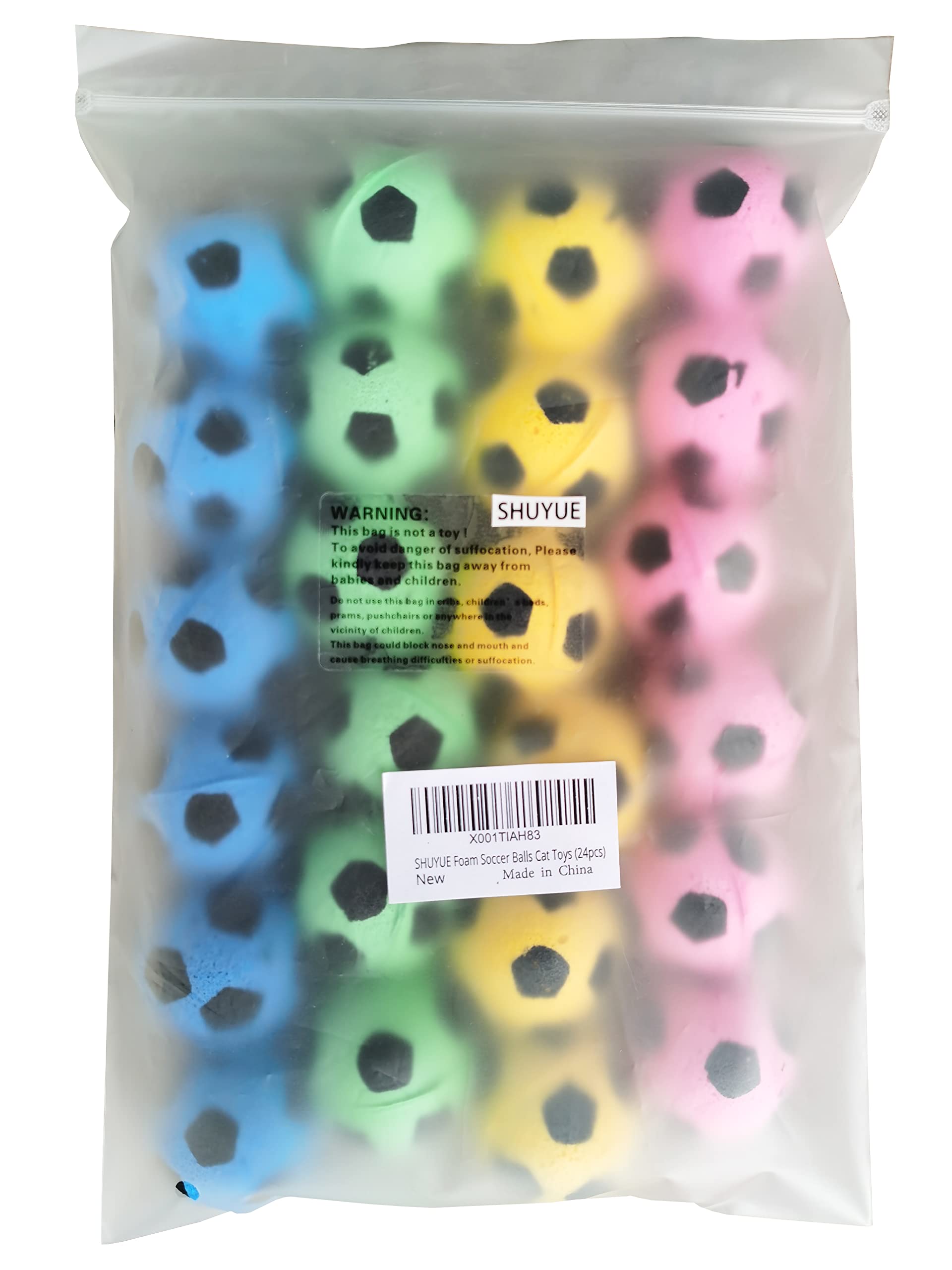 Shuyue Foam Soccer Balls Cat Toys (Balls Cat Toys (24Pcs))