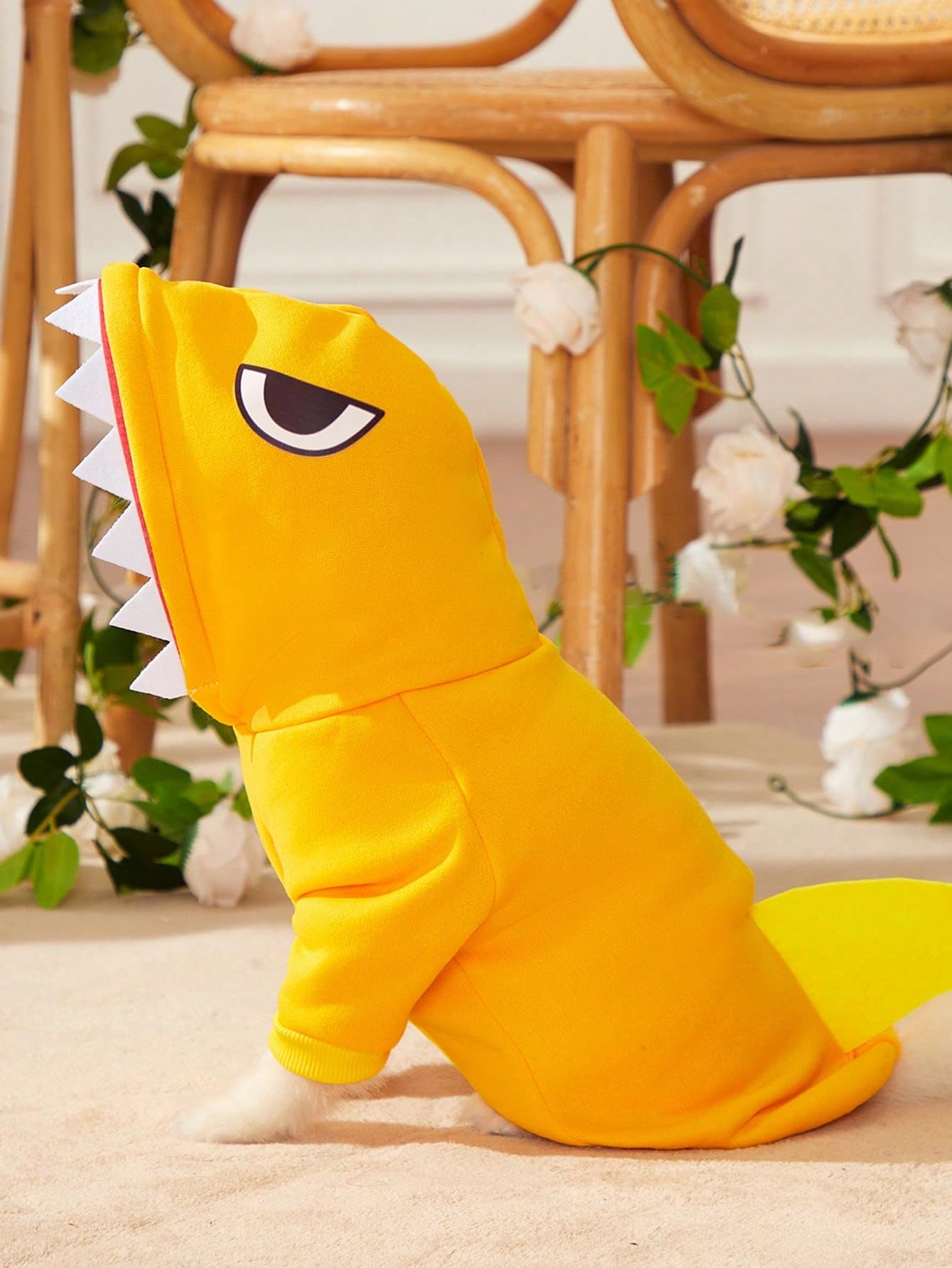 Qwinee Shark Dog Hoodie Dog Warm Jacket Coat Puppy Sweatshirt Christmas Halloween Dog Costume Winter Dog Clothes Pet Apparel For Small Medium Dogs Cats Kitten Yellow L