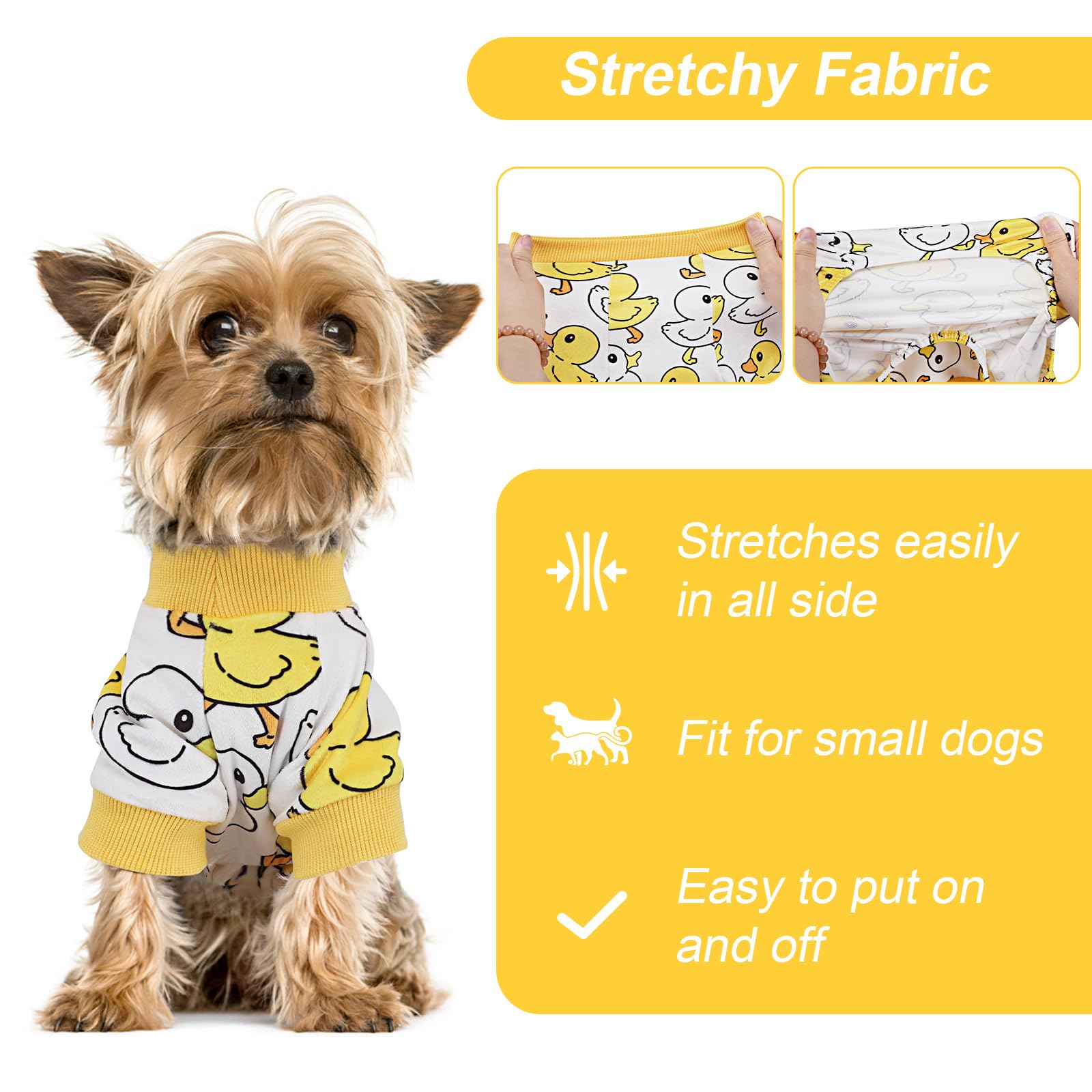 Dog Pajamas for Small Dogs Girl Boy, Stretch Fleece Dog Clothes, Lightweight Velvet Pet Jumpsuit, Shih Tzu Spring Winter Outfit,