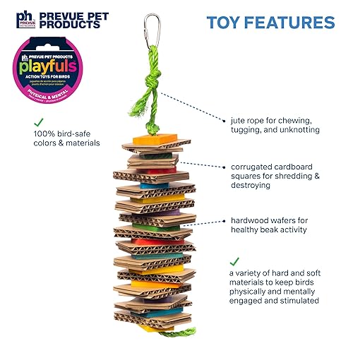Prevue Pet Products Shredding Stack - Playfuls Physical & Mental Bird Toy 60247