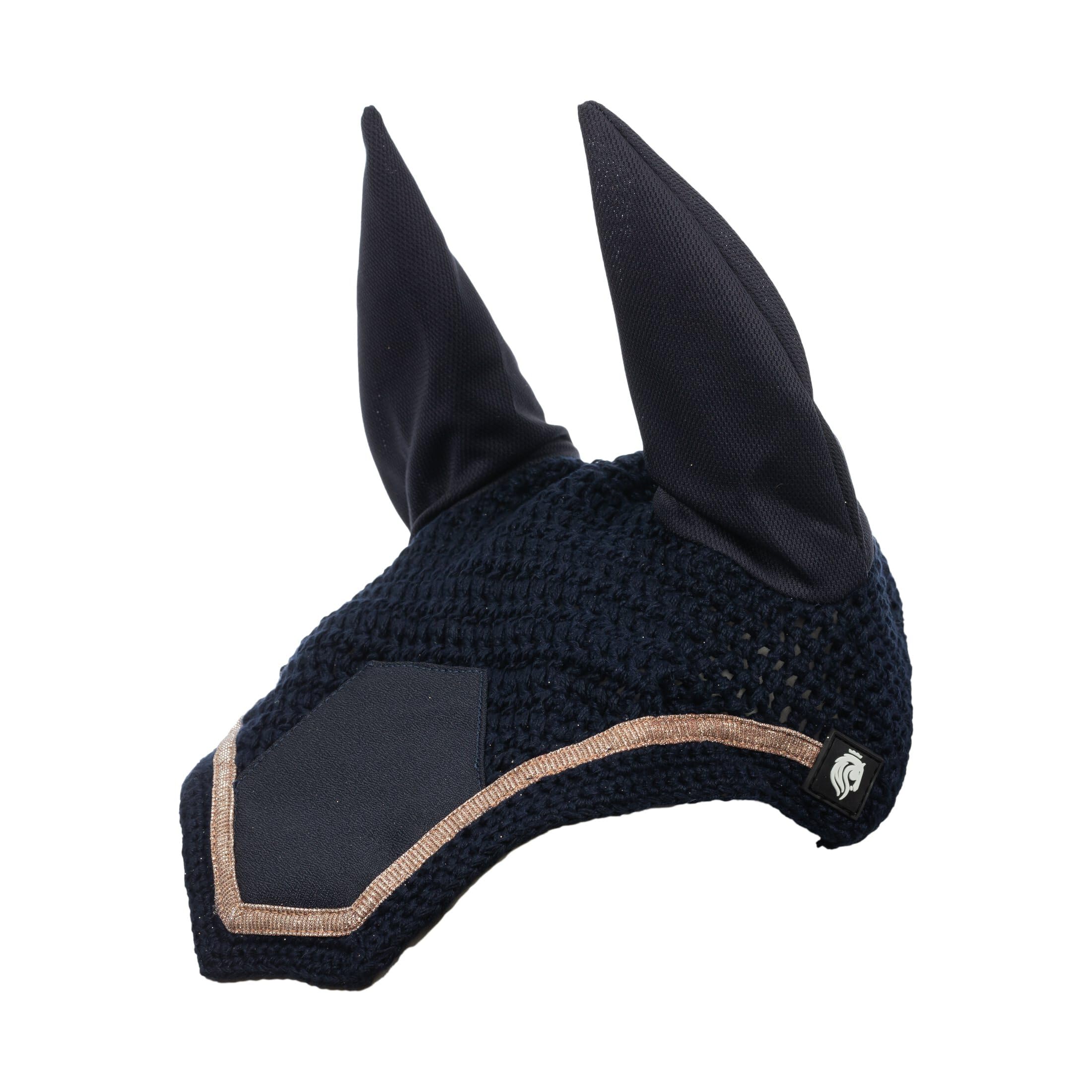 Equinavia Glam Ear Net - Navy/Gold - Horse