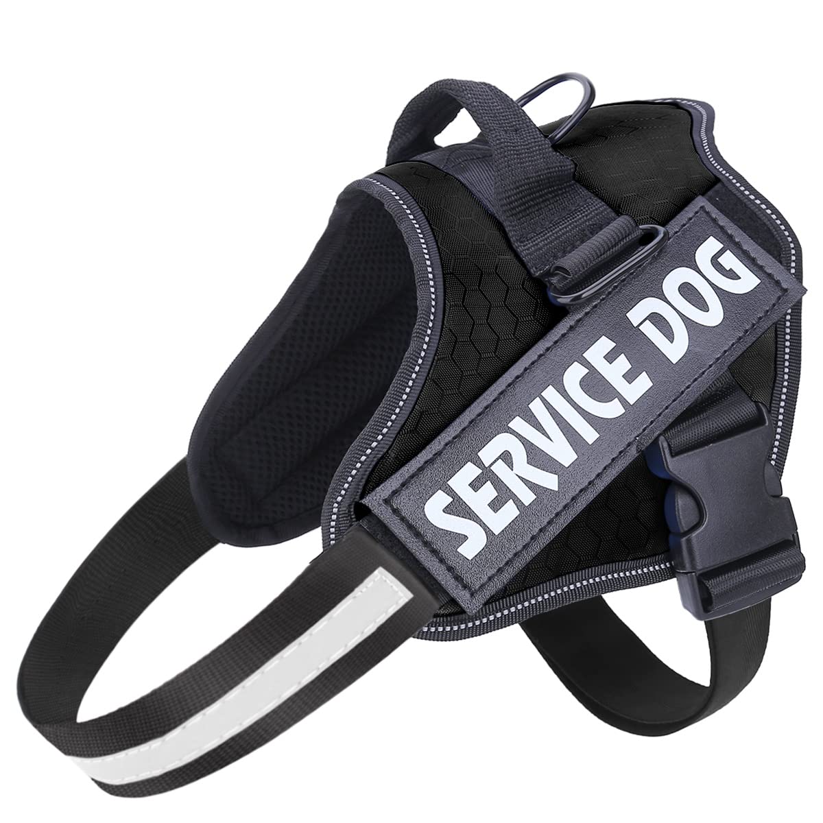 Mumupet Service Dog Harness, No Pull Easy On And Off Pet Vest Harness, 3M Reflective Breathable & Easy Adjust Pet Halters With Nylon Handle - No More Tugging Or Choking For Small Medium Large Dogs