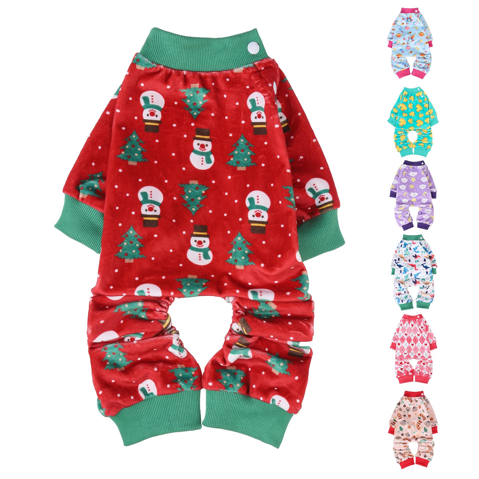 Beautyzoo Large Dog Christmas Pjs, Soft Fleece, Warm, Breathable Jammies Onesie Outfit For Female & Male Dogs, Xs