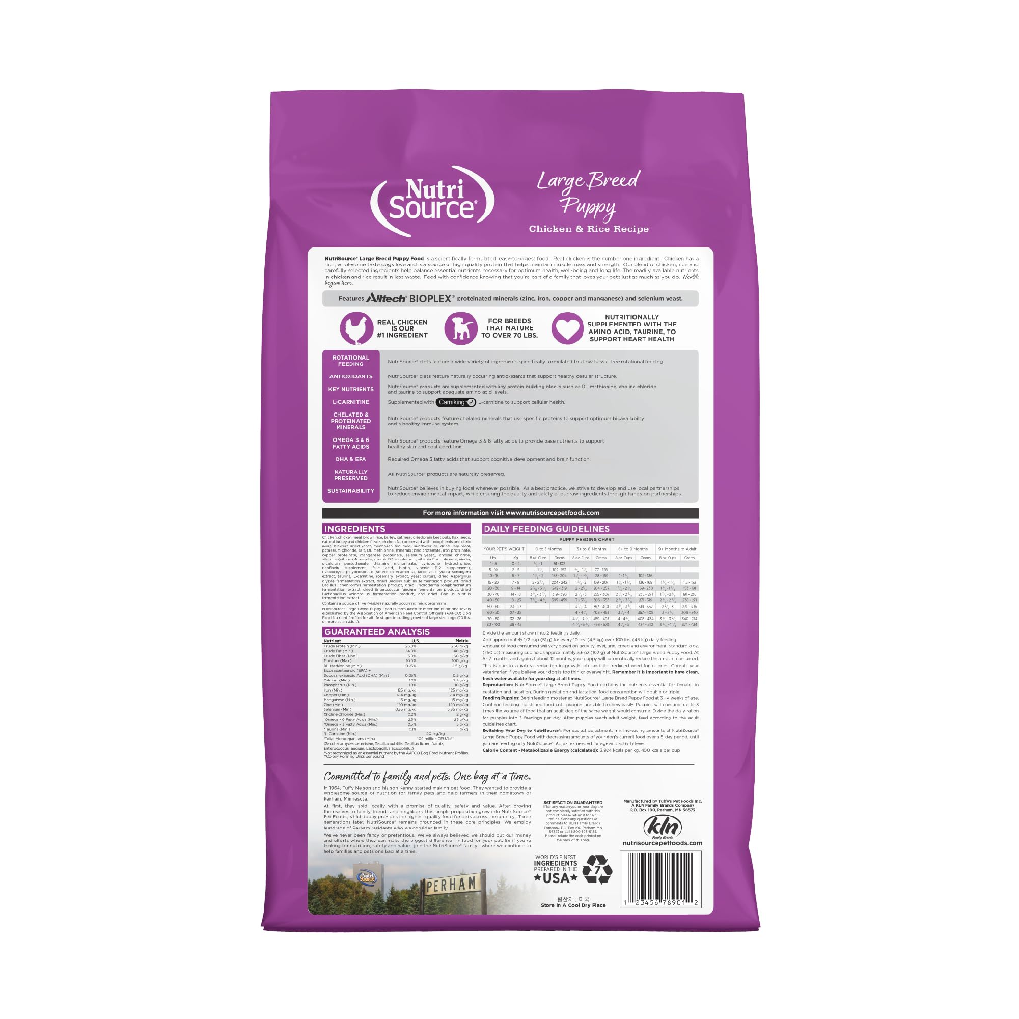 NutriSource Puppy Food for Large Breeds, Chicken and Rice, 12LB