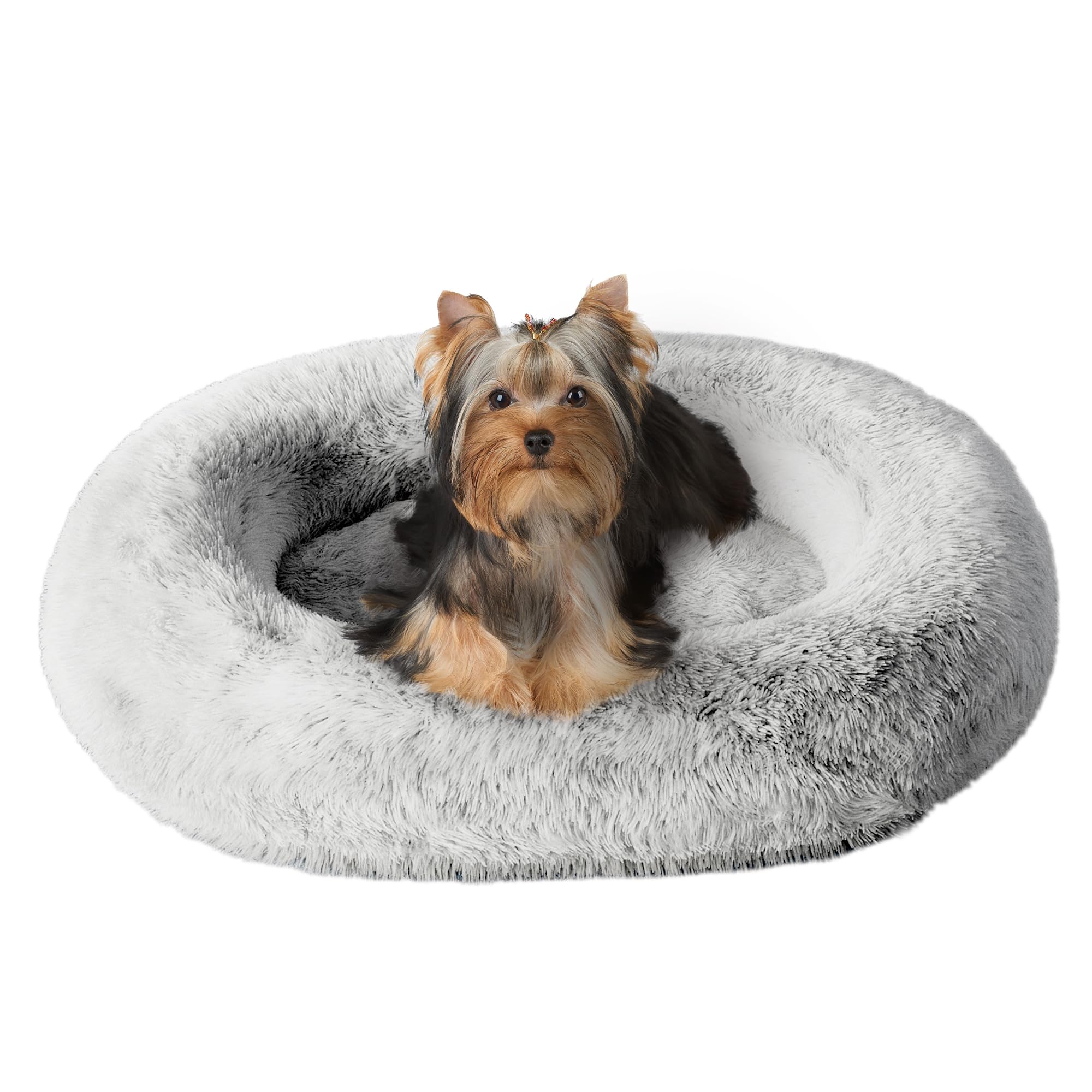 Cozzze Orthopedic Calming Dog Bed for Medium Dogs, Anti Anxiety Pet Beds with Supportive Foam, Removable Washable Oval Pets Couc