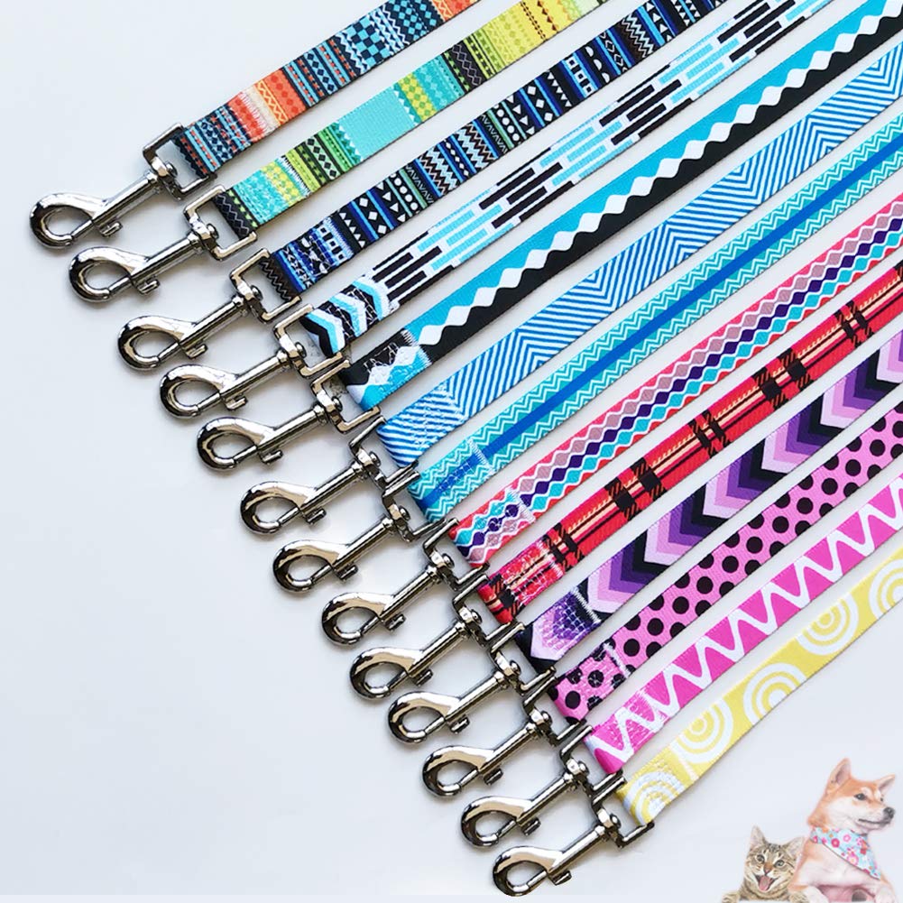 Maypaw Printing Floral Pattern Dog Leash, 6Ft Strong Nylon Dog Lead Colorful Pet Leash For Small Medium Dogs Walking Playing