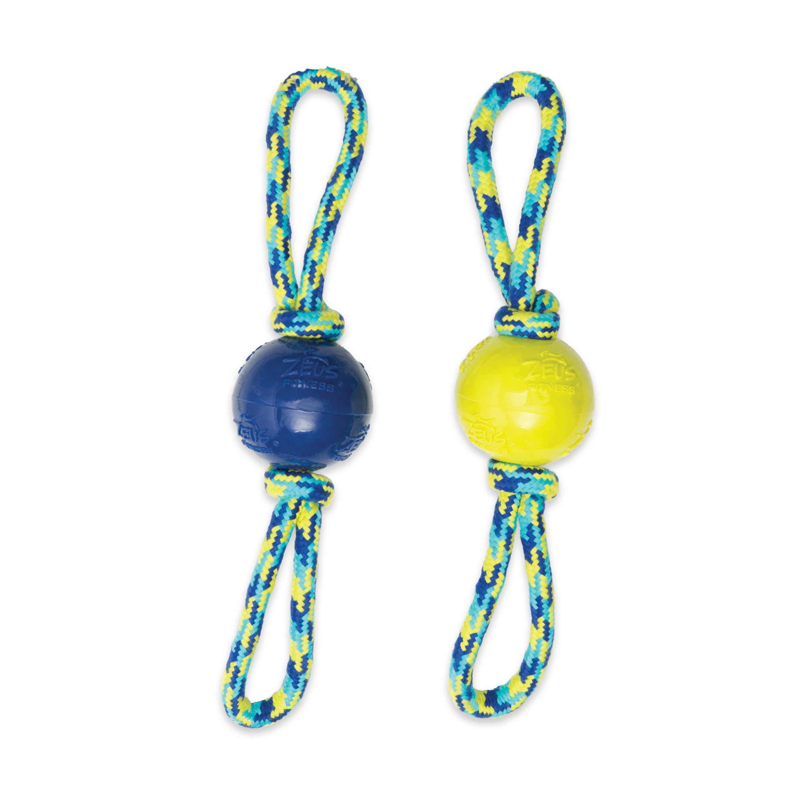 Zeus Rope & Ball Toy For DogS Training And Playing Purpose Making Them Active And Healthy (Tpr & Rope Ball Tug With 2 Hand Loops
