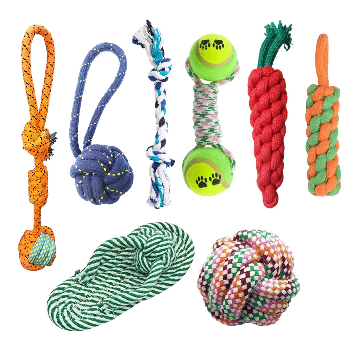 Psk Pet Mart 8 Set Dog Chew Toys Tough Toy For Aggressive Chewers Large Breed, Small Dog Puppy Teething Toys Heavy Duty Dental D