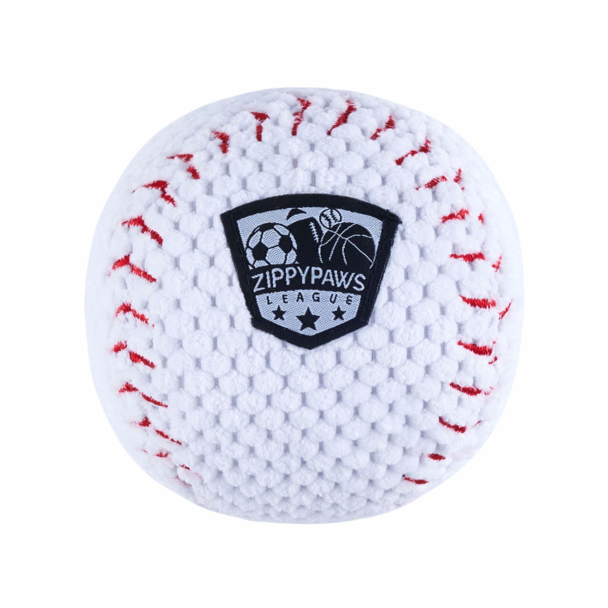 Barkbutler X Zippy Paws Sportsballz Baseball Dog Toy  Plush & Squeaky Toys For Dogs, Dog Toys For Medium Dogs(020Kgs)  White