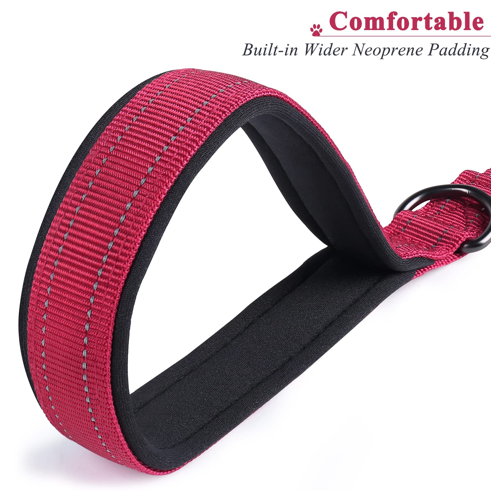 Vivaglory Short Dog Leash For Medium & Large Dogs, 24Inch, Red