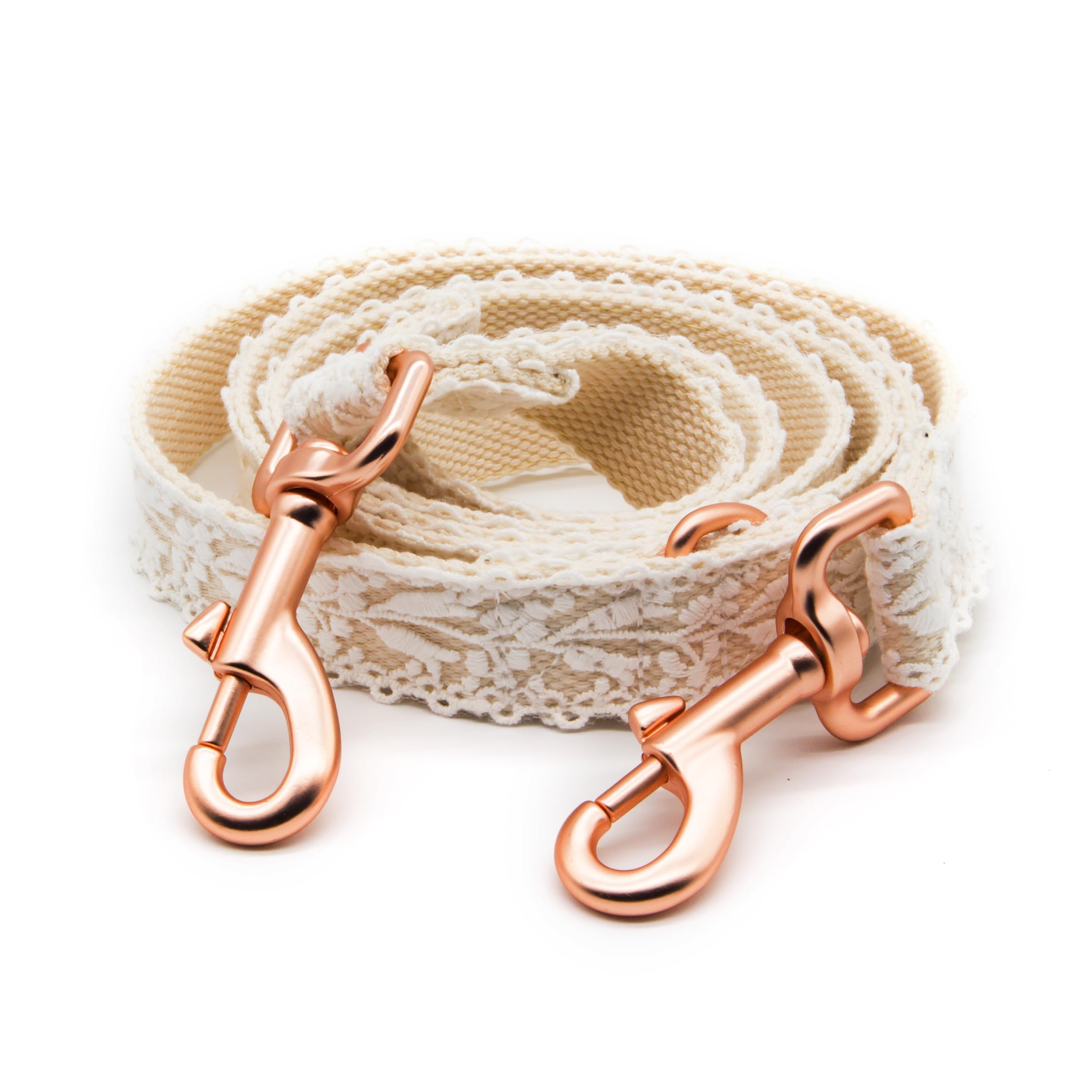 Dog Leash Cotton Lace Handmade 4-5 Ft Adjustable Comfortable Unique Leashes For Small Medium Large Dogs Beige Double