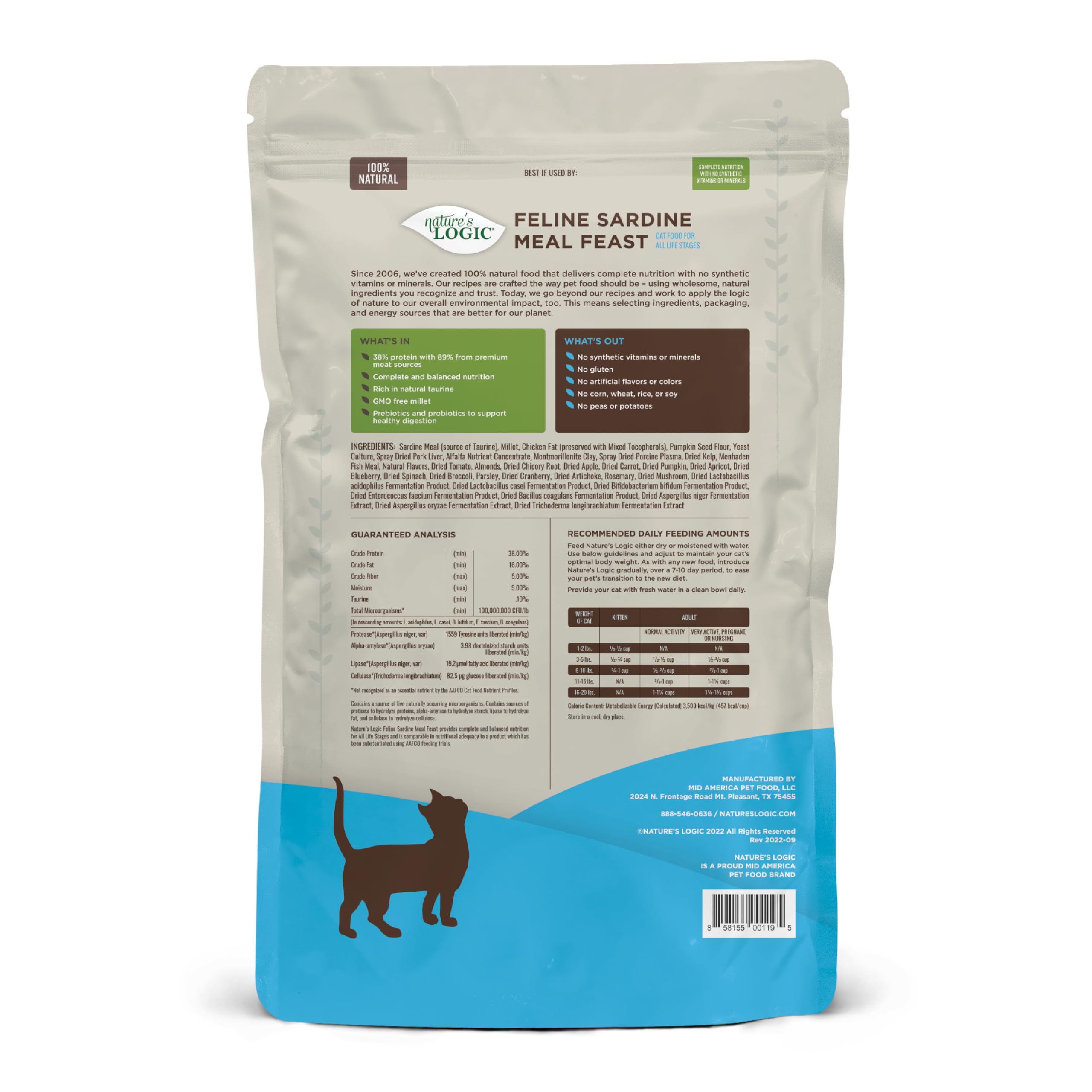 Natures Logic Sardine Dry Cat Food (1 Pack), 7.7 lb