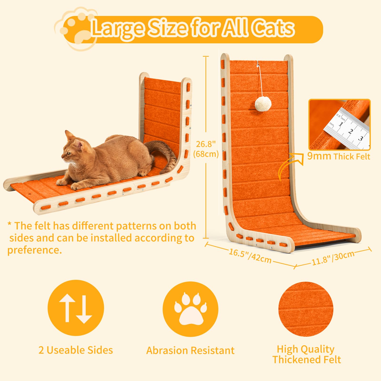 Nxwjoy Cat Scratch Pad For Cats Adults Felt Cat Scratcher Mat Cat Scratching Board Scratchers For Large Cat Scratch Furniture Pr