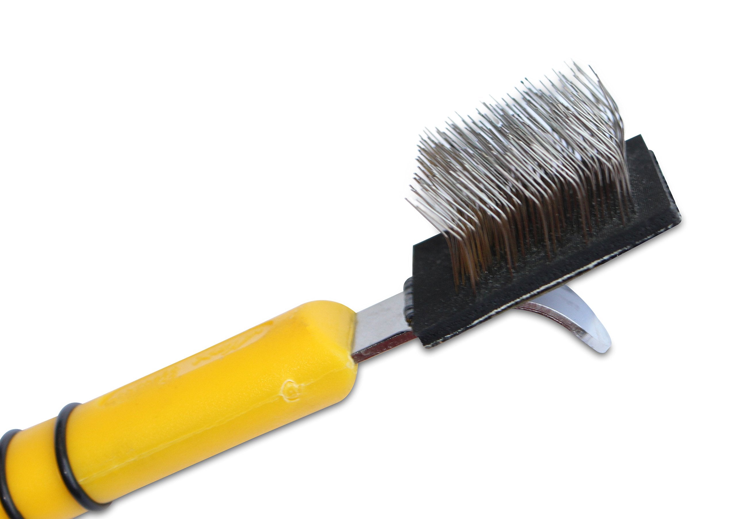 Mars Coat King Flexible Slicker Brush, Stainless Steel Bristles, Yellow, Model 99M-2000/0