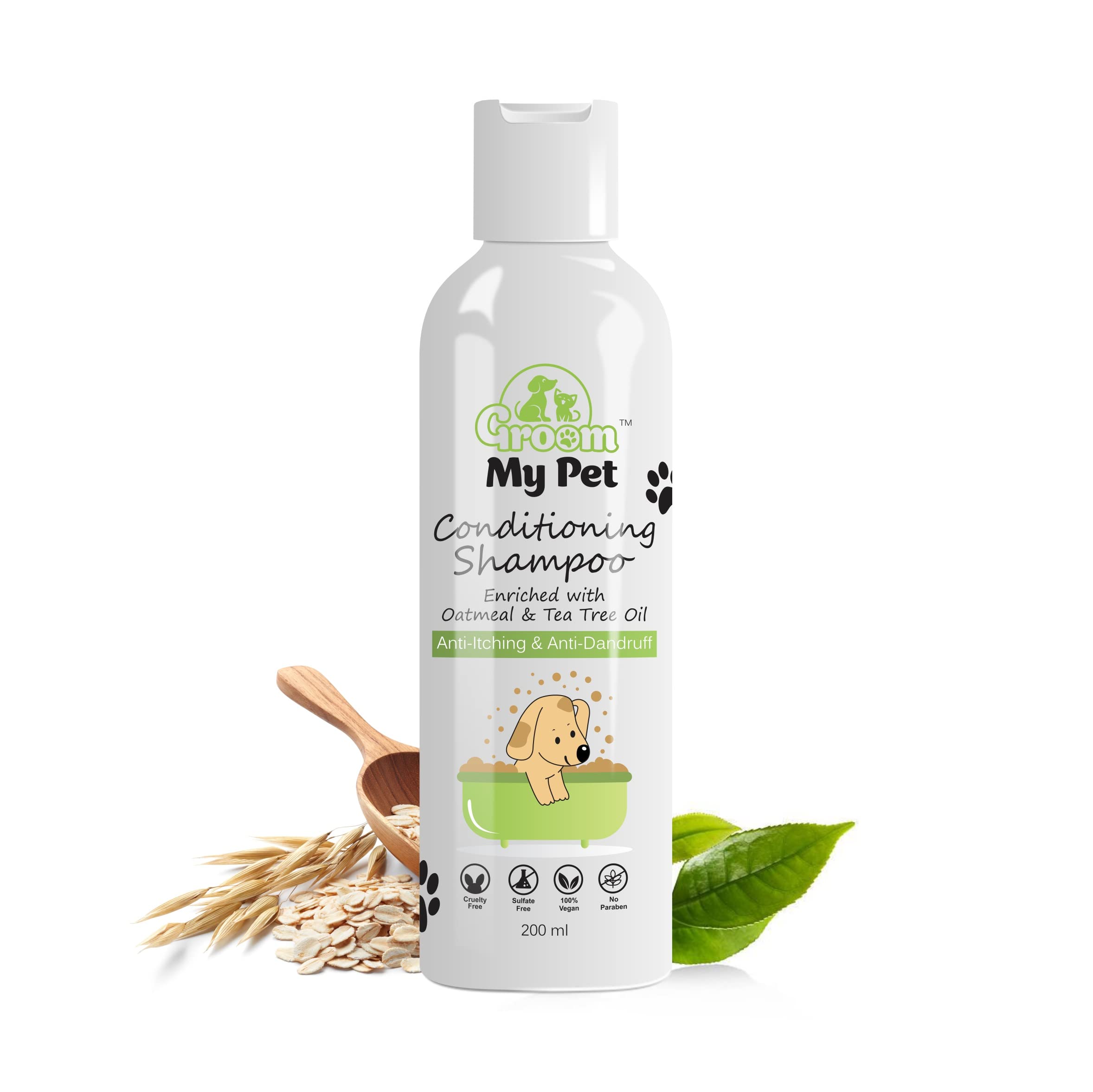 Groom My Pet Dog Shampoo With Conditioner-200Ml | Relives From Itching, Anti-Dandruff & Skin Infection Irritation|For All Breeds