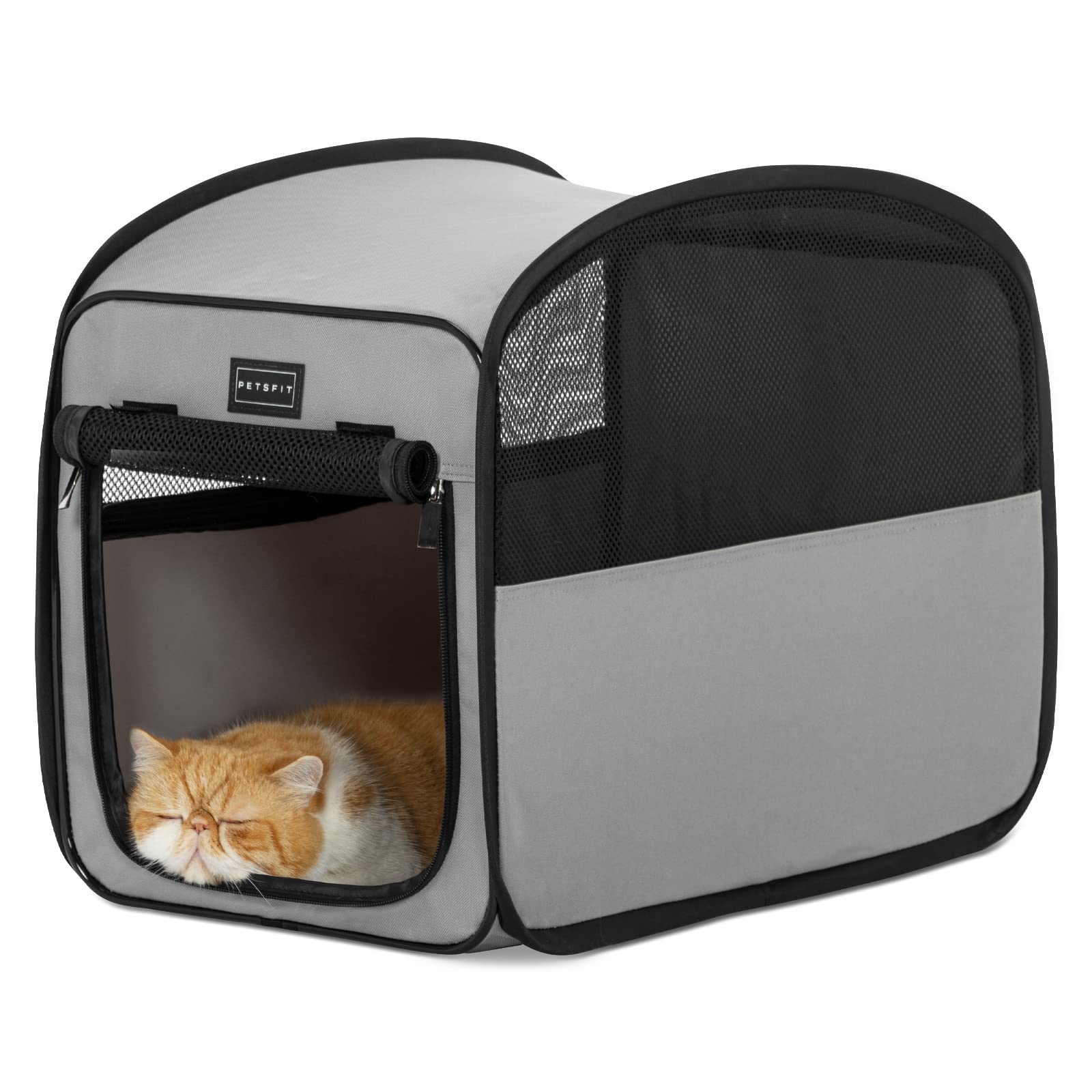 Petsfit Portable Cat Cage Kennel For Cats Small Dogs, Waterproof Puppy Crate Soft Cat Kennel Carrier For Traveling