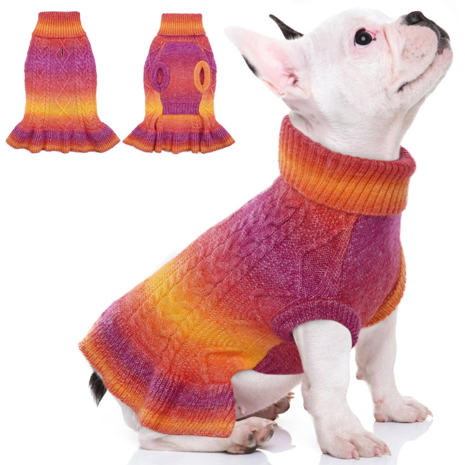 Qbleev Dog Sweater Dress, Dog Christmas Sweaters For Medium Dogs, Puppy Sweaters Soft Pet Sweaters Warm Winter Fall Dog Sweaters