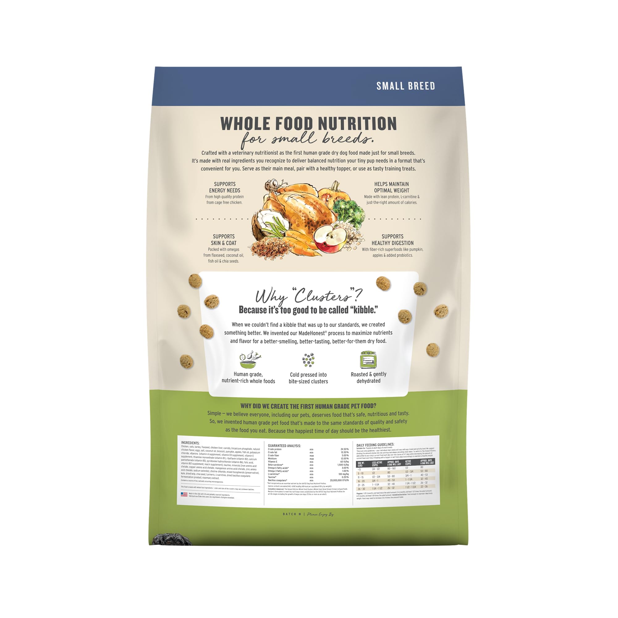 The Honest Kitchen Whole Food Clusters Small Breed Whole Grain Chicken Dry Dog Food, 10 lb Bag