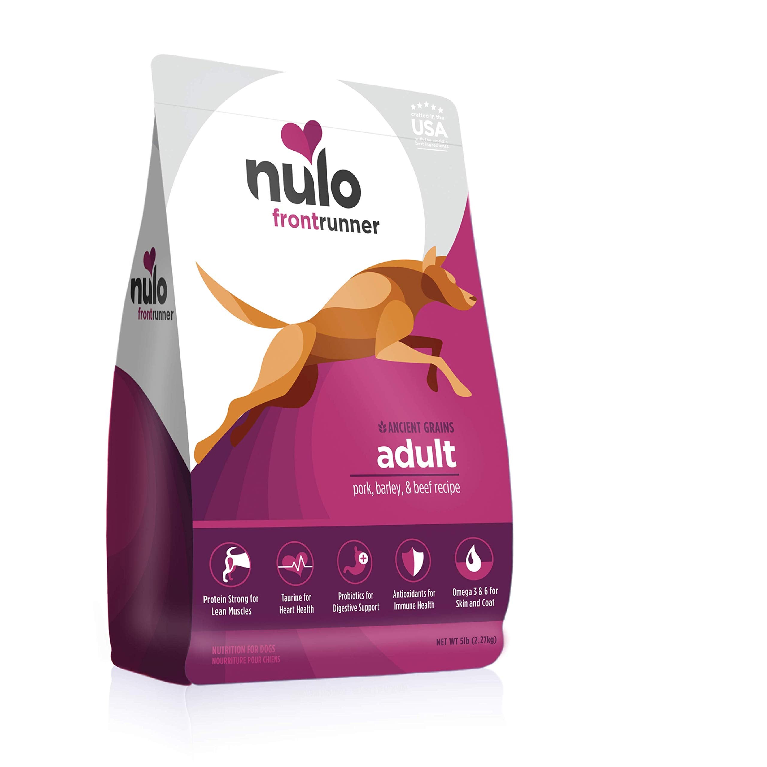 Nulo Frontrunner Ancient Grains High-Protein Dog Food, Pork, Barley, & Beef Recipe- Natural Dry Dog Food with Probiotics, Grain-