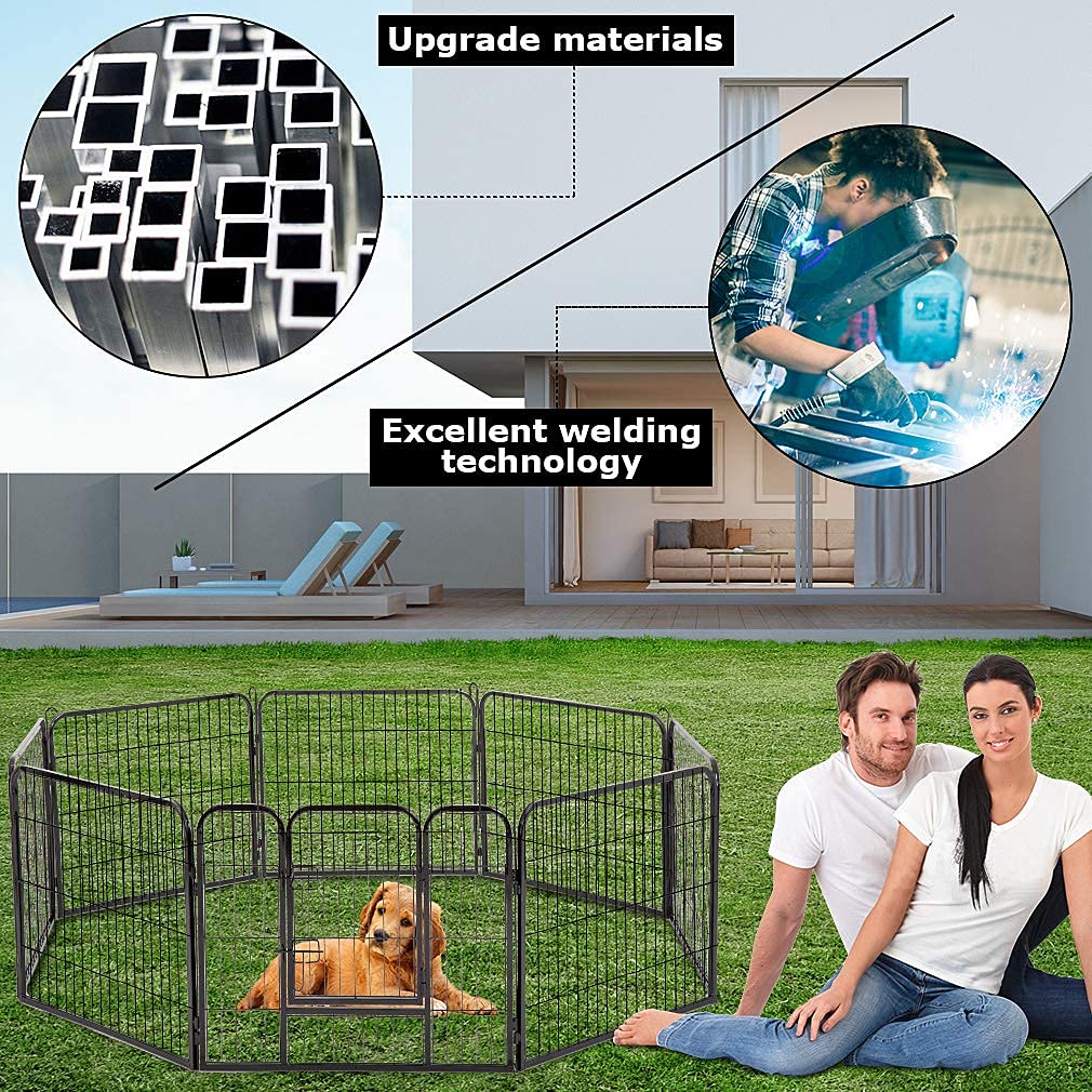 BestPet | Dog Playpen | 32 Inch, 8 Panels | Heavy Duty Metal Pet Exercise Pen | Indoor Outdoor Fence Panels | Rust-Resistant, Re