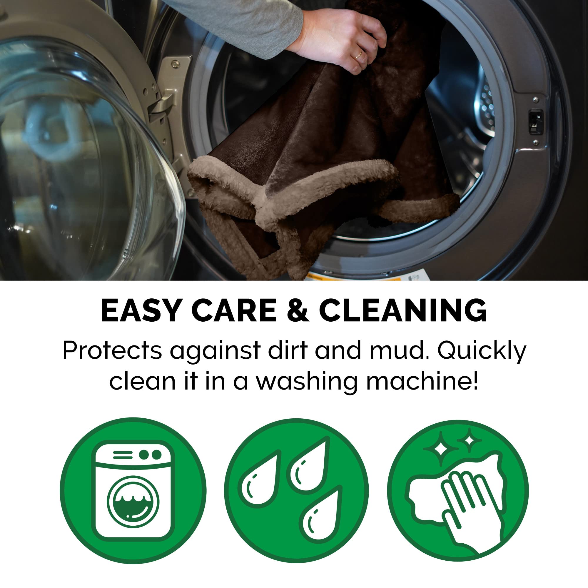 Furhaven Waterproof & Self-Warming Throw Blanket For Dogs & Indoor Cats, Washable & Reflects Body Heat - Soft-Edged Terry & Sher