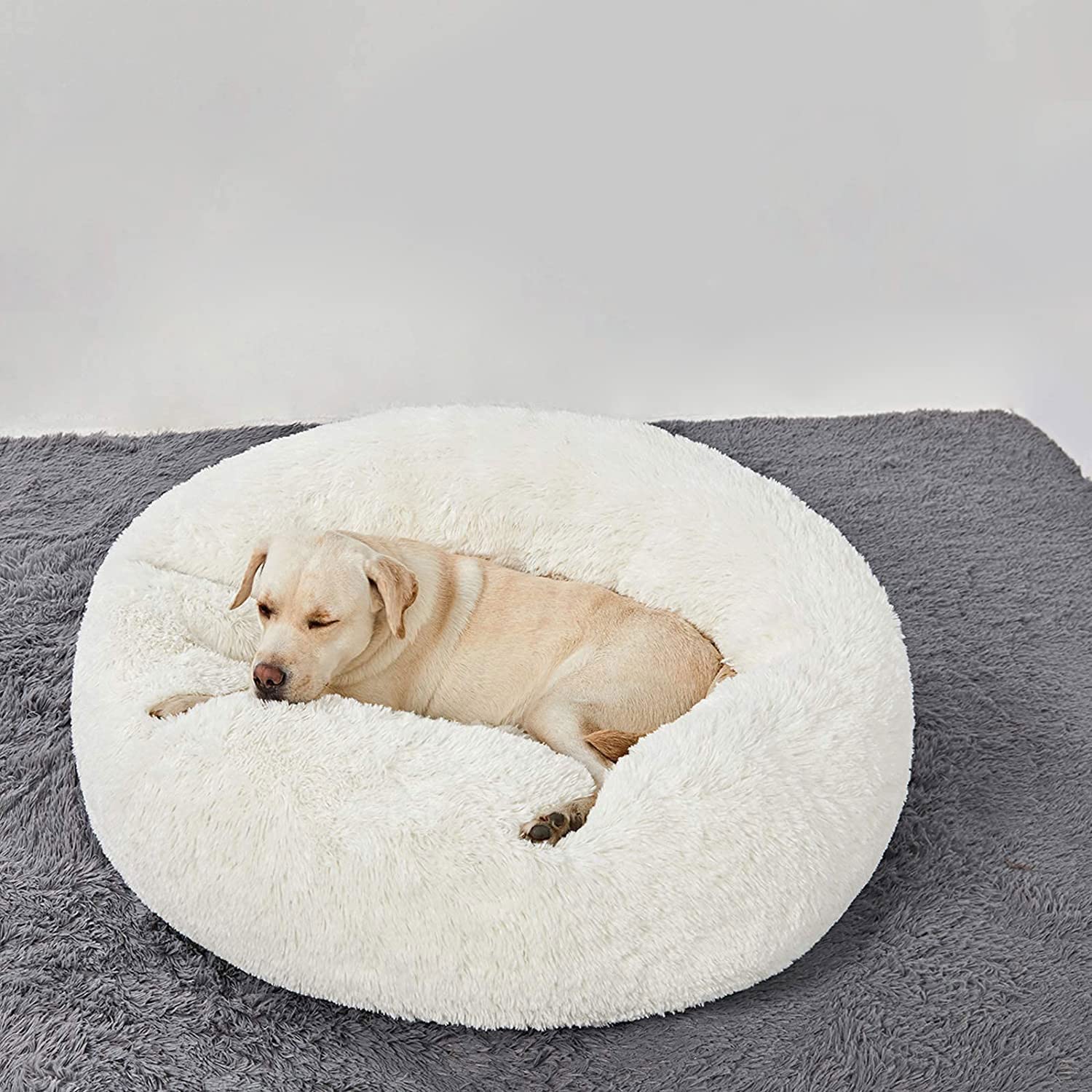 Hachikitty Calming Donut Cuddler Dog Bed, Indoor Puppy Bed For Large Dogs, 30''