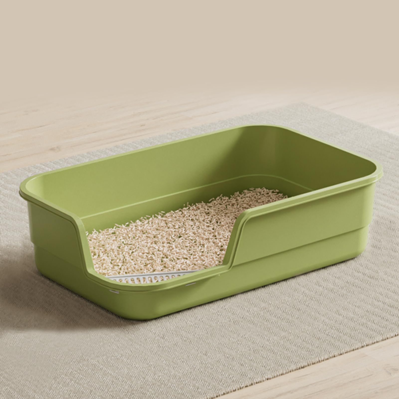 LoopTime Extra Large Cat Litter Box with High Sides,Cats Boxes for Indoor Cats,Cat Litter Pan for Kitty,Litter Box with Low Entr