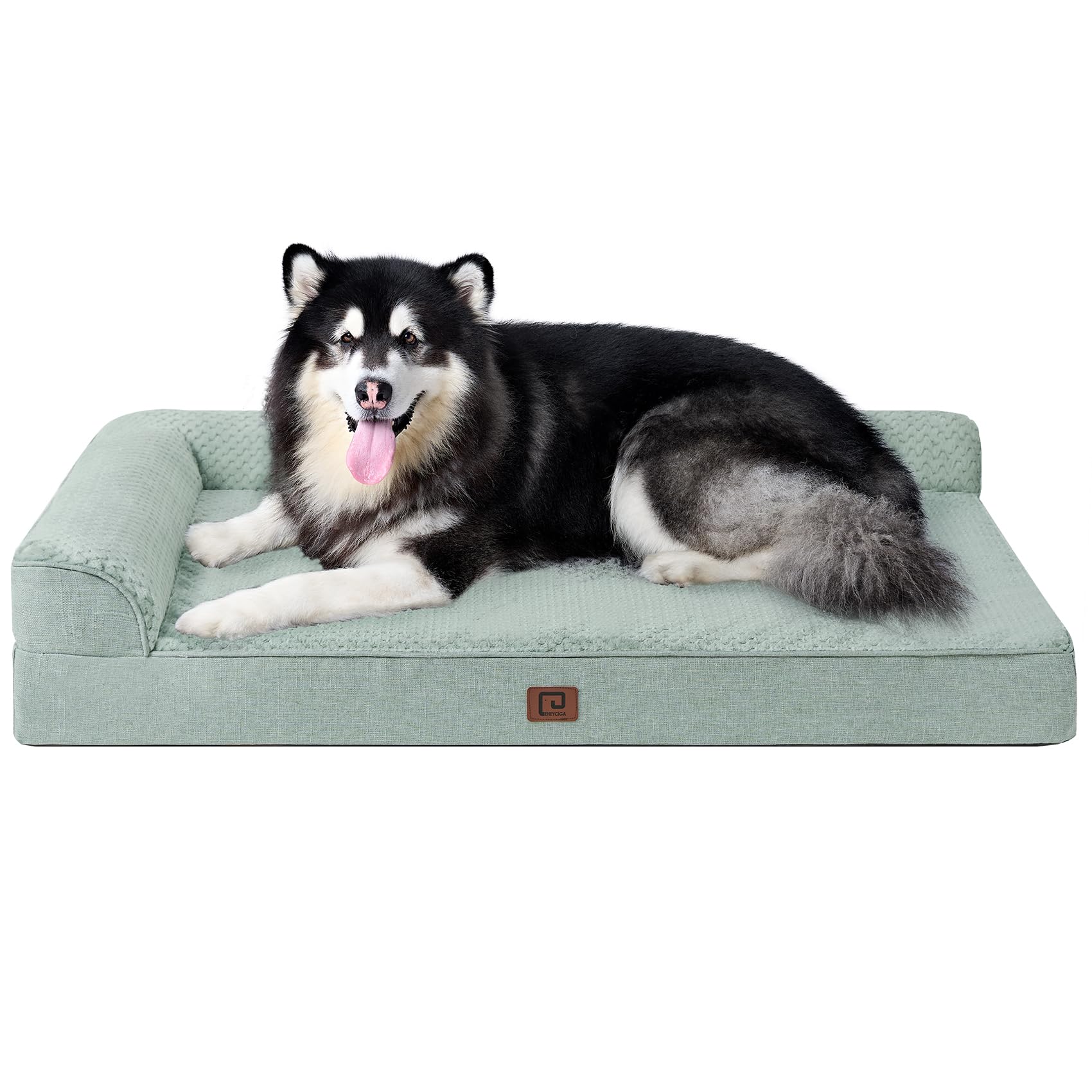 Eheyciga Memory Foam Orthopedic Xxl Dog Bed, Washable Dog Bed With Waterproof Lining Removable Cover, Extra Large Giant Dog Bed Sofa With Nonskid Bottom Pet Couch Bed, 48X36 Inches, Greyish Green