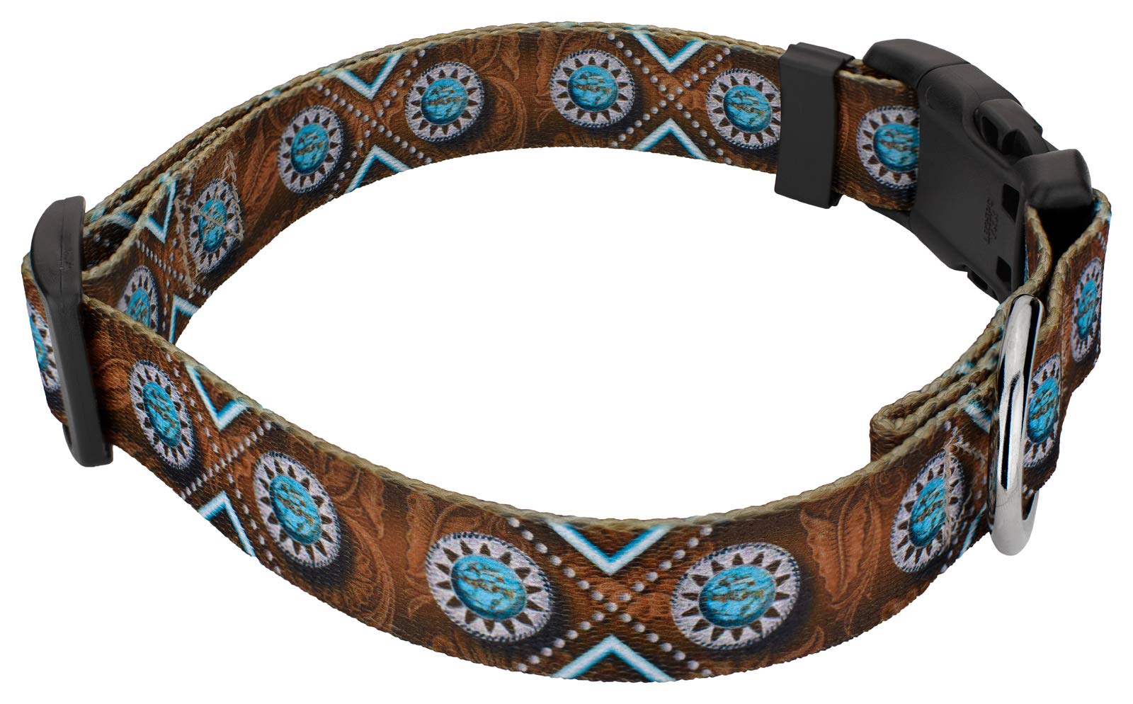 Country Brook Petz - Deluxe Saddle Up Dog Collar - Made in The U.S.A. - Country and Western Collection Featuring Rustic Designs