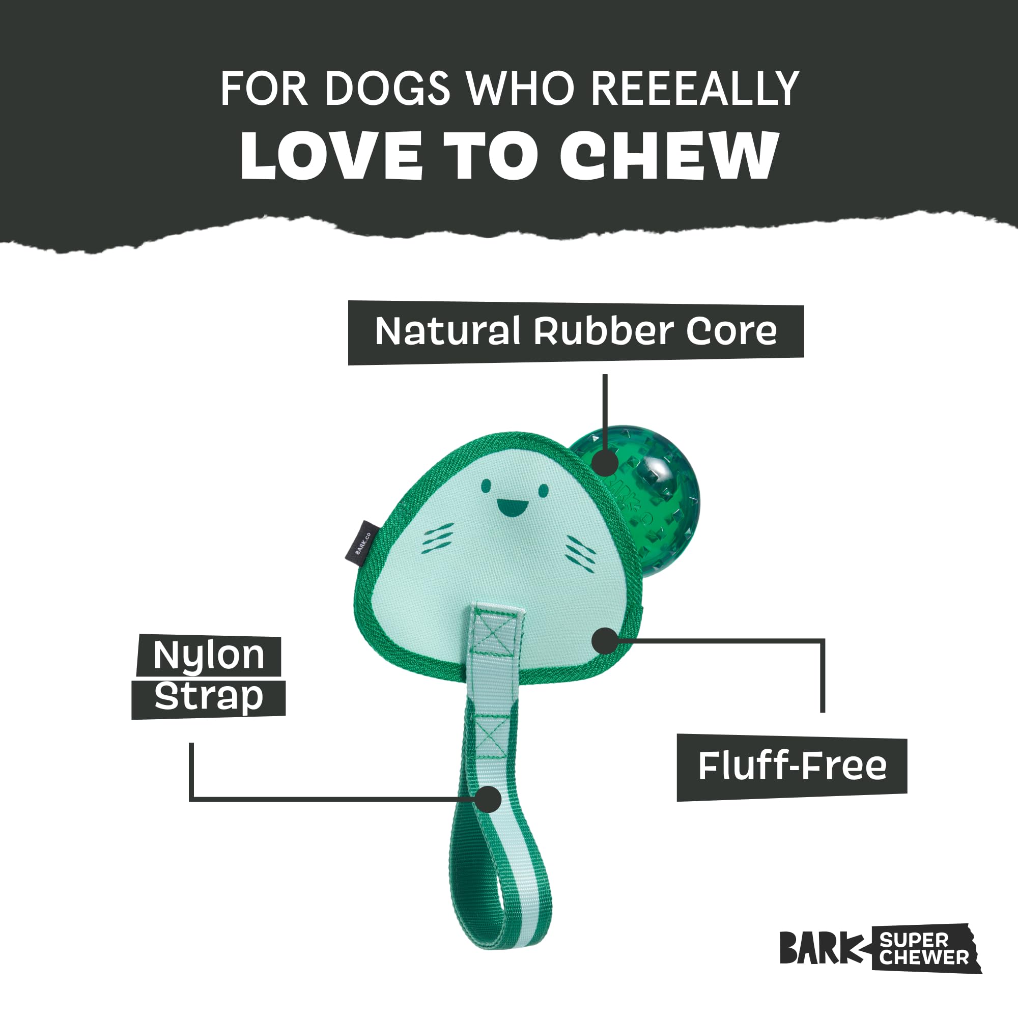 Barkbox Flingray Dog Toy for Large Aggressive Chewers - Durable Rubber, Squeaky Core, Perfect for Tough Play, Large Size