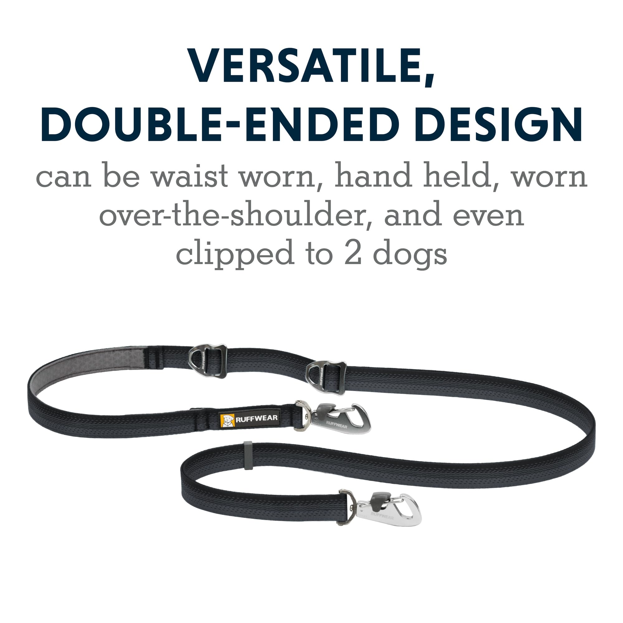 Ruffwear Switchbak Dog Leash - Convertible Adjustable Lead, Nylon, Basalt Gray, Model 40251-042