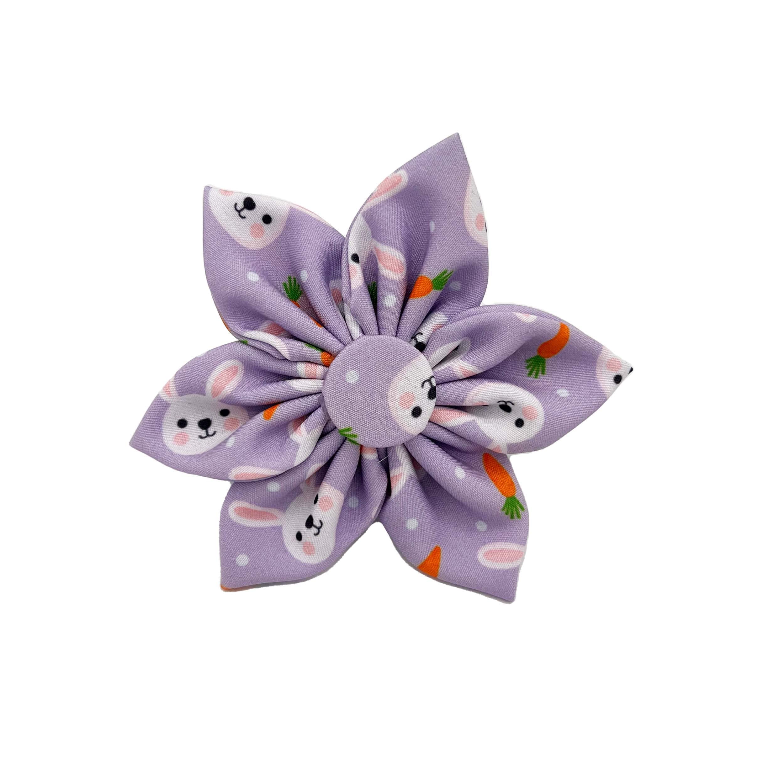 Huxley & Kent Pet Pinwheel - Funny Bunny (Small) - Easter/Spring Hook & Loop Collar Accessory For Dogs/Cats - Bow Collar Attachm