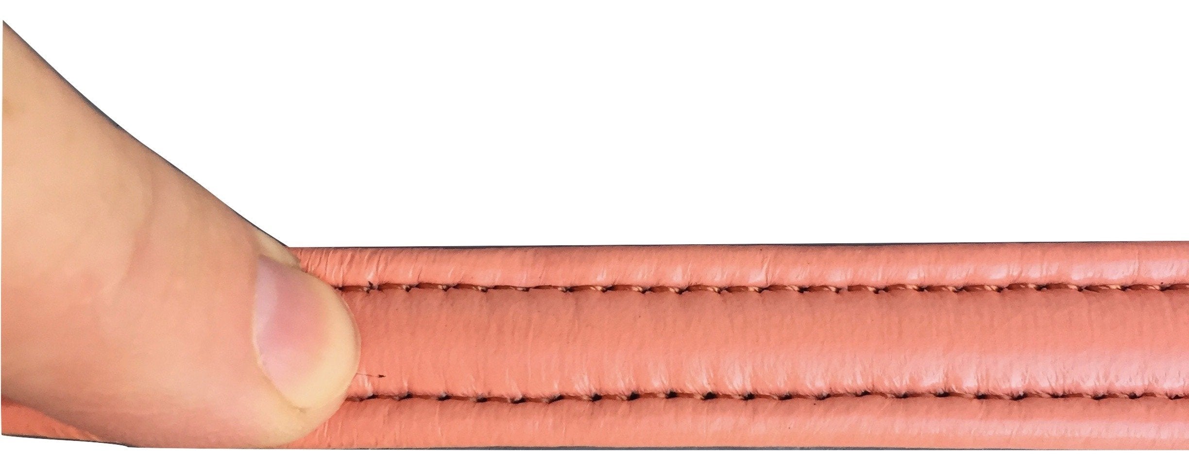 Soft Touch Collars Small Leather Padded Dog Collar, Tan With Coral Padding, 16' Long X 5/8' Wide, Neck Size 11' To 13.5 Inches