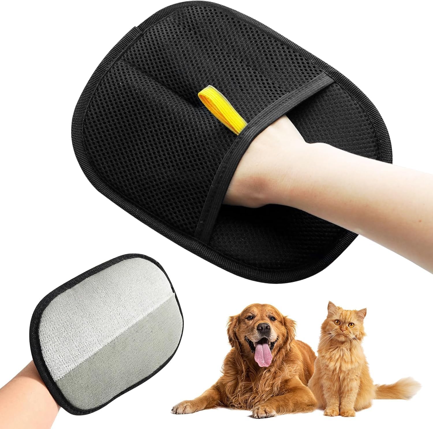 Darvagh41 DoubleSided Grooming Gloves For Pets, Static Removal Gloves For Pet Hair, Sueean DoubleSided Grooming Gloves For Pet