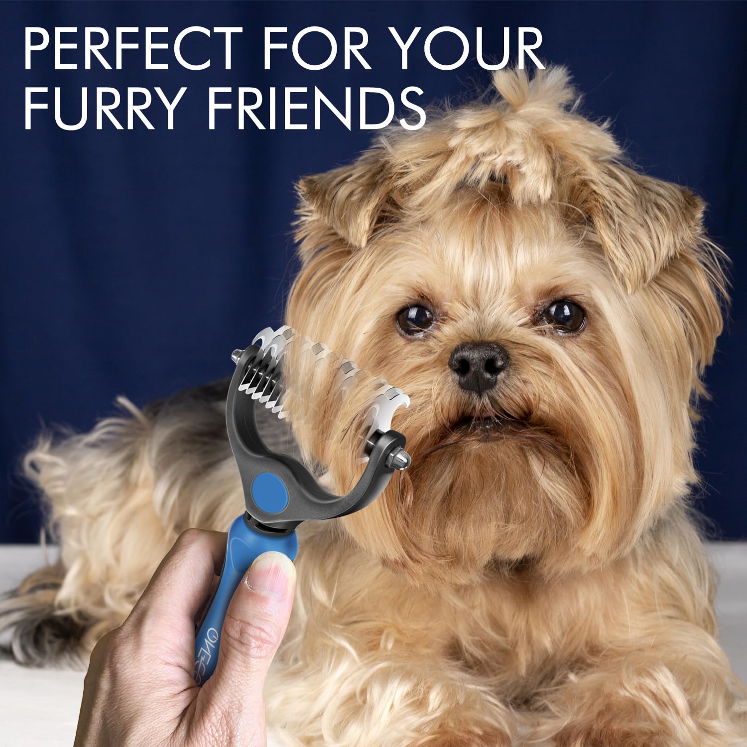 Onecut Pet Grooming Brush And Metal Comb Combo, Pet Grooming Rake And Brushes For Small, Medium & Large Dogs Double Sided Deshed