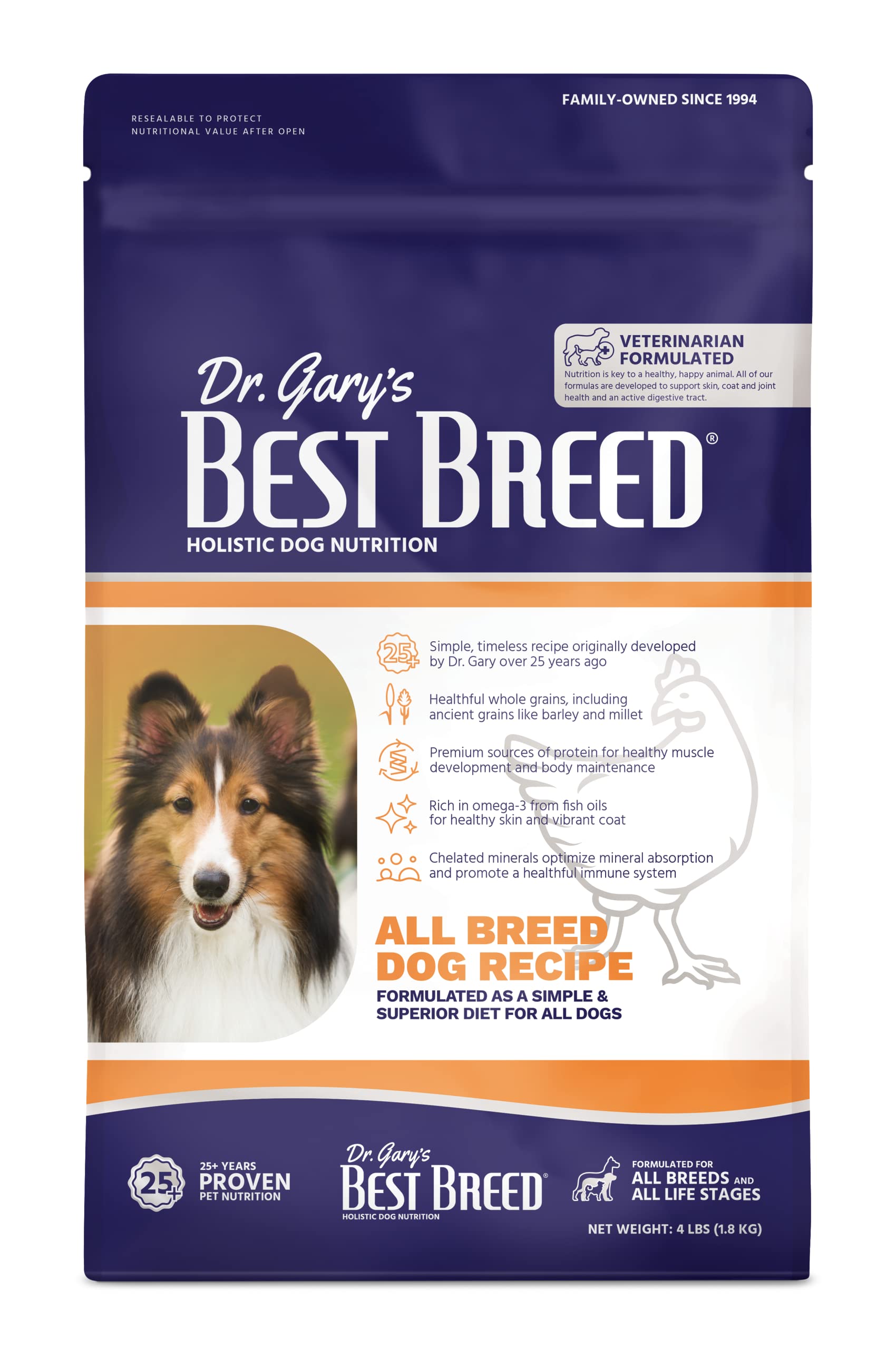Best Breed All Breed Dog Diet Made in USA [Natural Dry Dog Food for All Breeds and Sizes]- 4lbs.