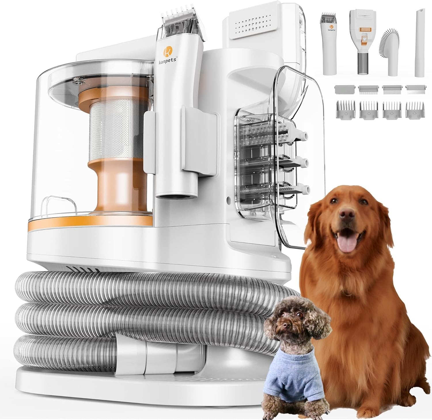 PROMOMO Pet Grooming Kit with 3.4L Oversized Vacuum Suction - 99% Pet Hair Removal - Professional Dog Clippers & Shedding Tools 